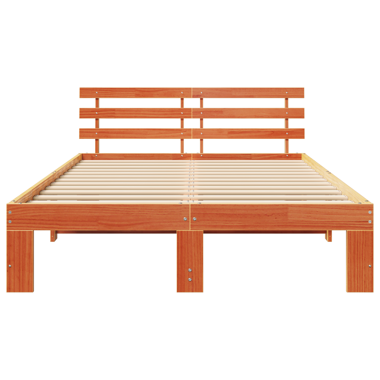 Pine Wood Bed Frame Wax Brown Solid Wood 120 x 200 cm Pine Bed - Image 6