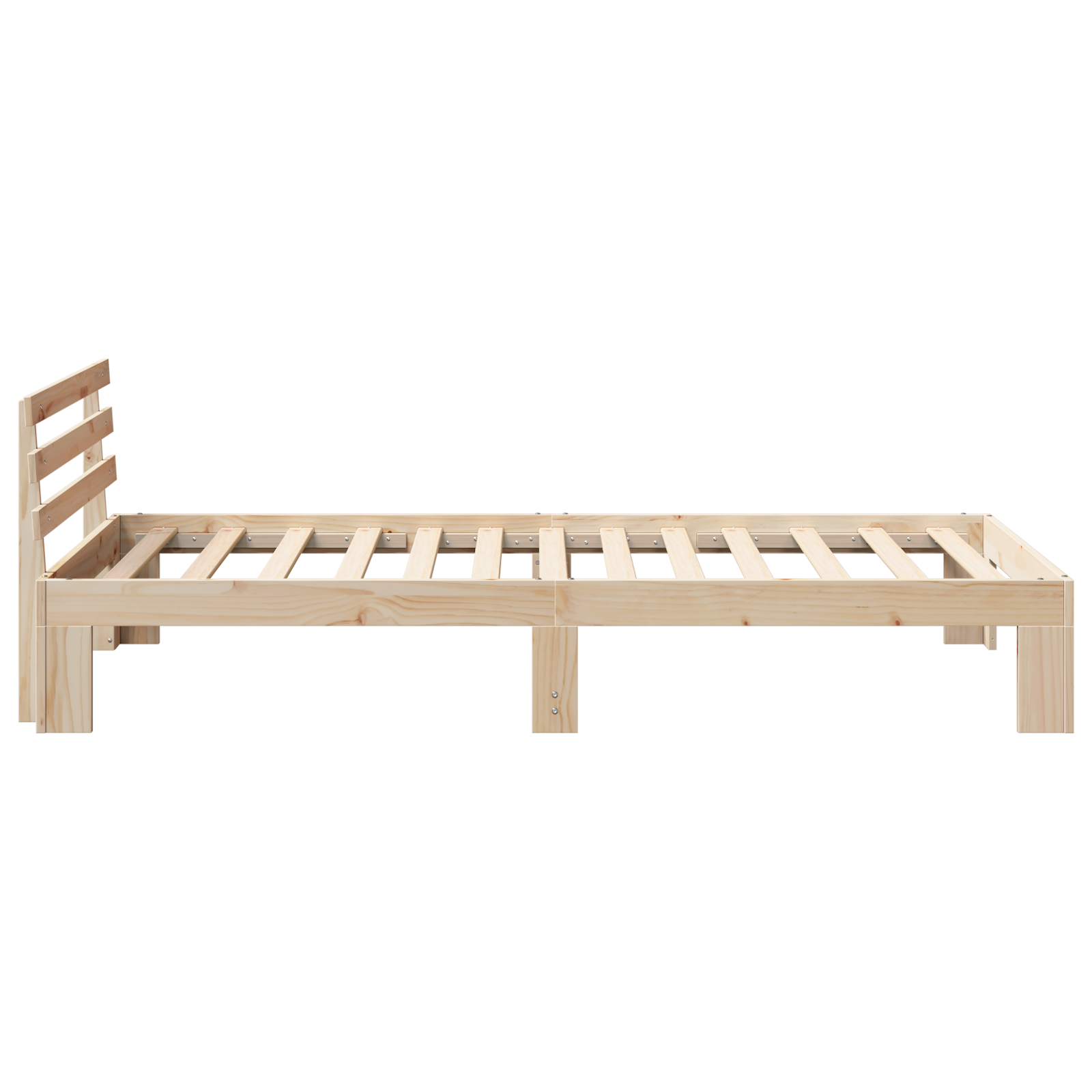 Natural Pine Wood Bed Frame Natural Solid Pine wood 100 x 200 cm - Image 7
