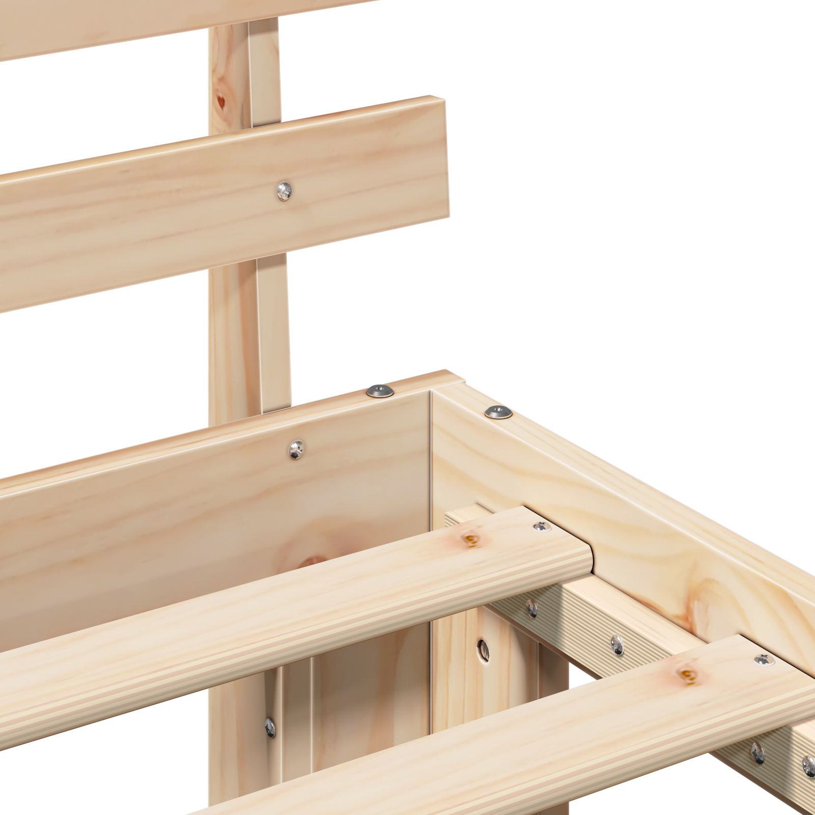 Natural Pine Wood Bed Frame Natural Solid wood 80 x 200 cm - Image 9