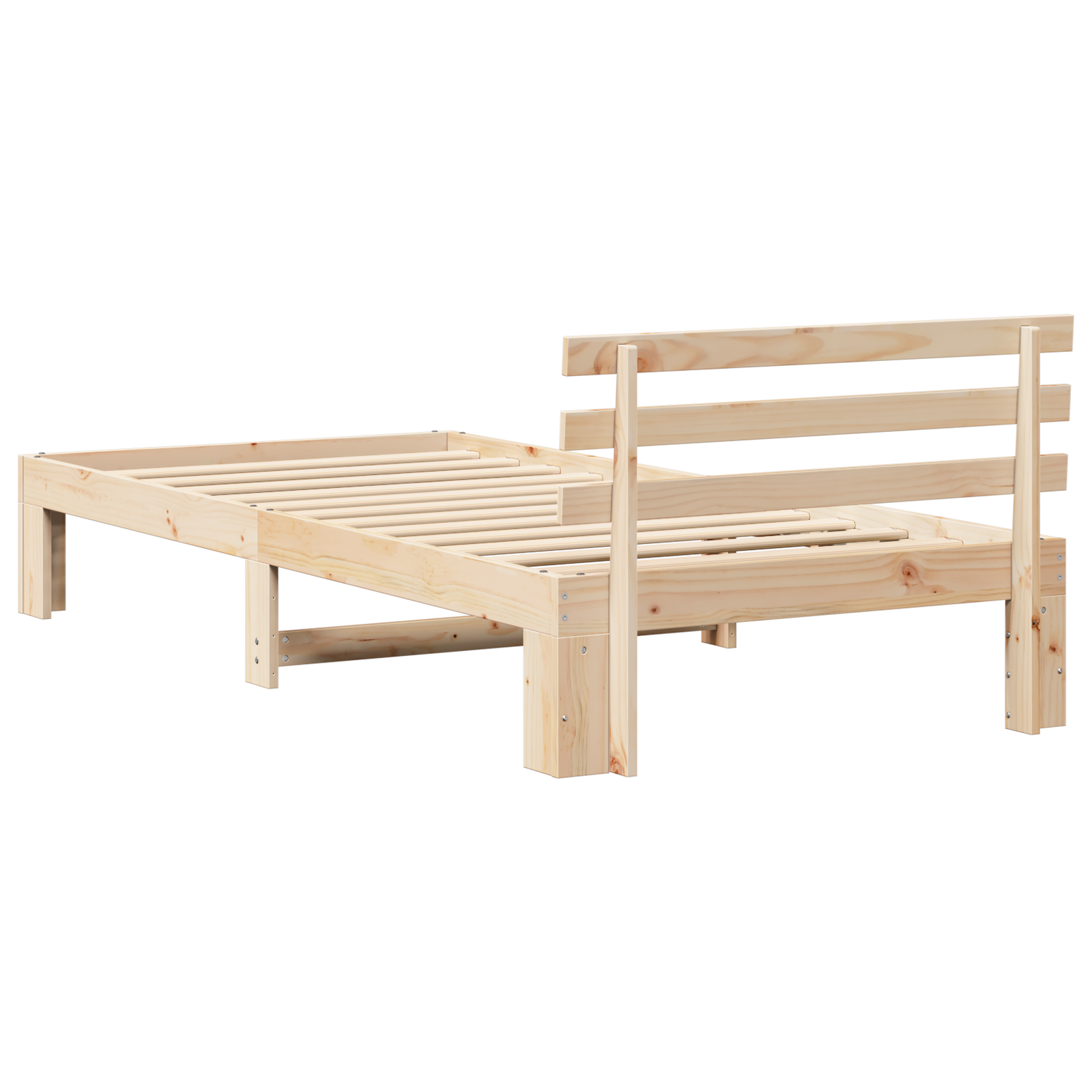 Natural Pine Wood Bed Frame Natural Solid wood 80 x 200 cm - Image 8