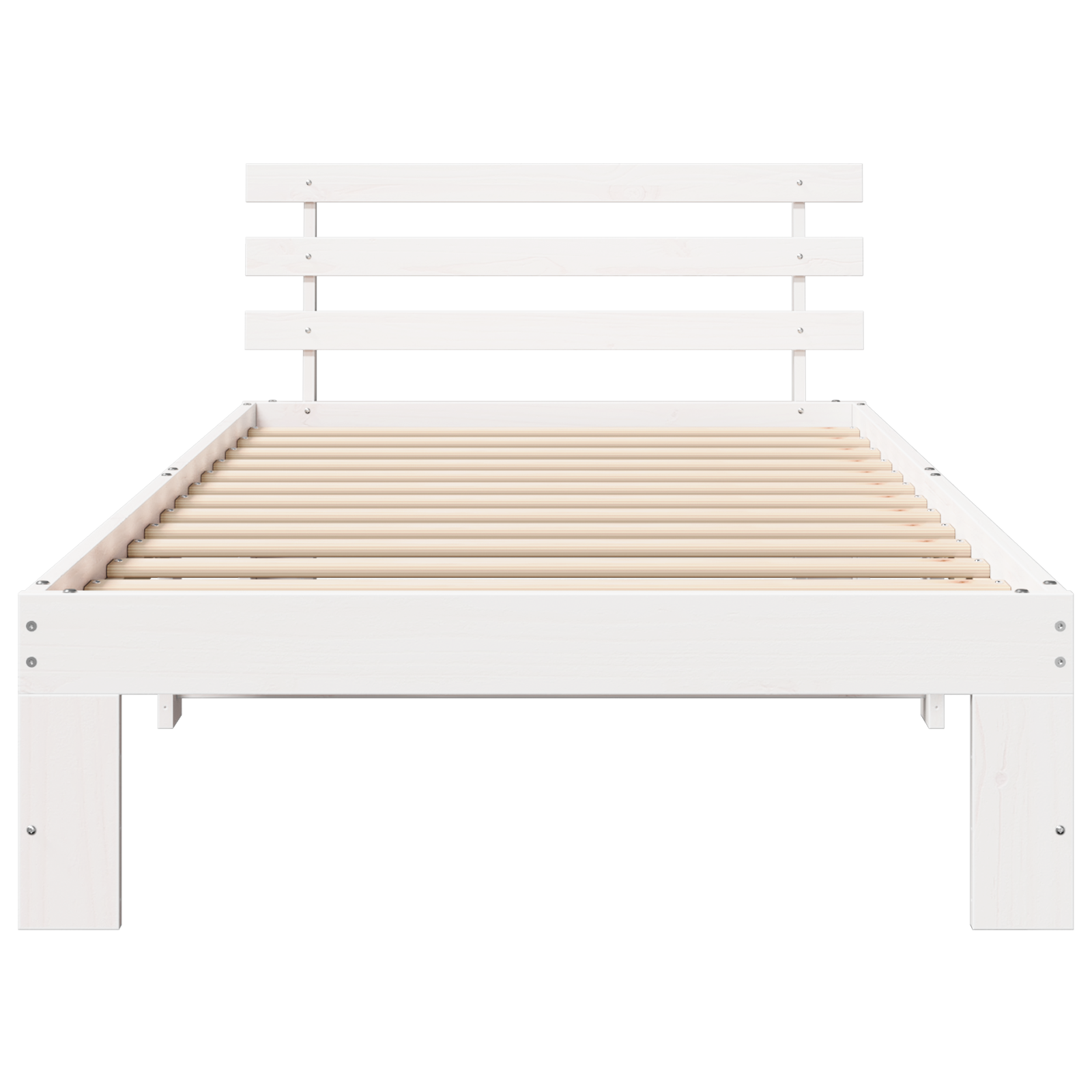 Wooden Bed Frame White Wood Single Durable Wooden Bed Frame - Image 6