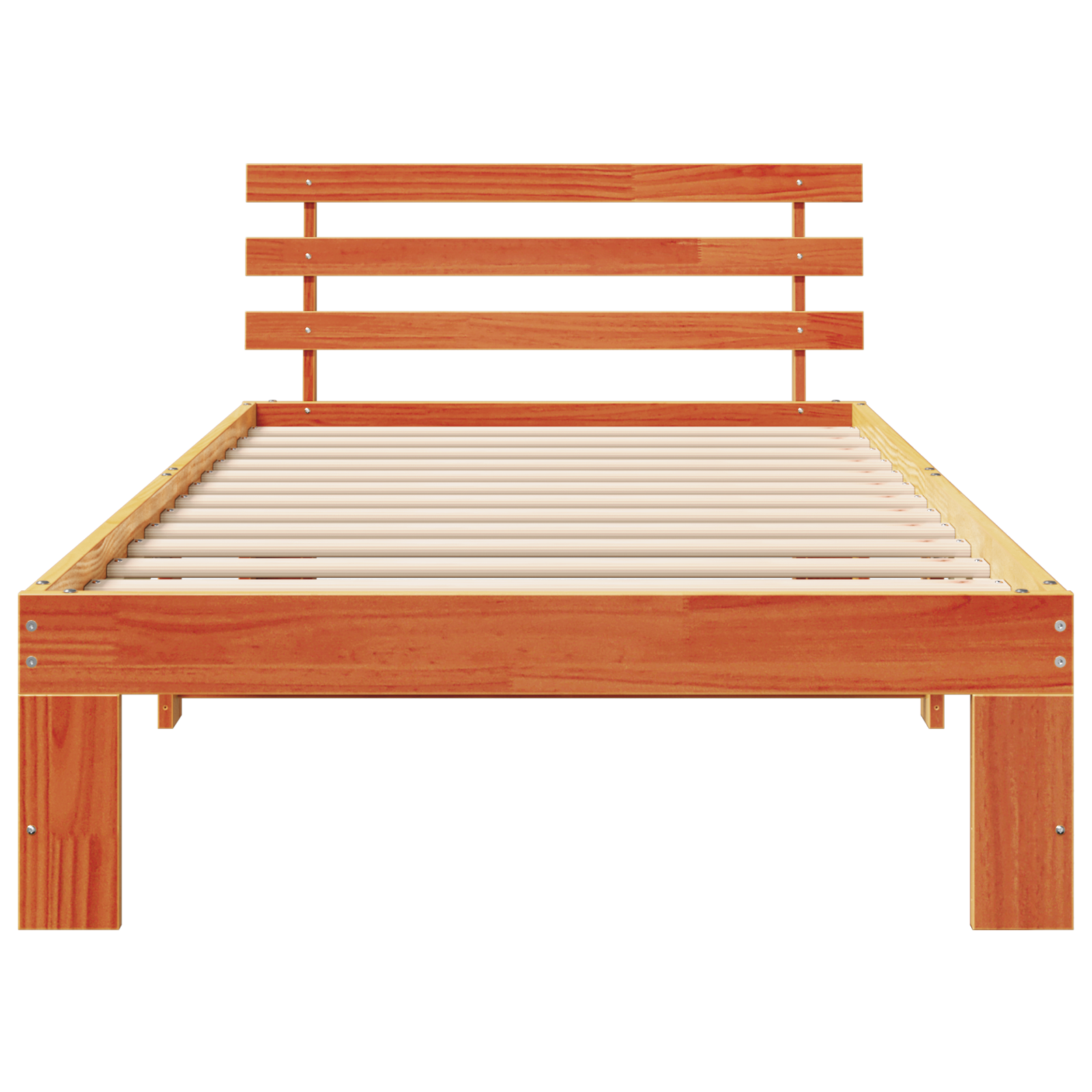 Pine Wood Bed Frame Wax brown Solid Pine wood Single Simplistic - Image 6