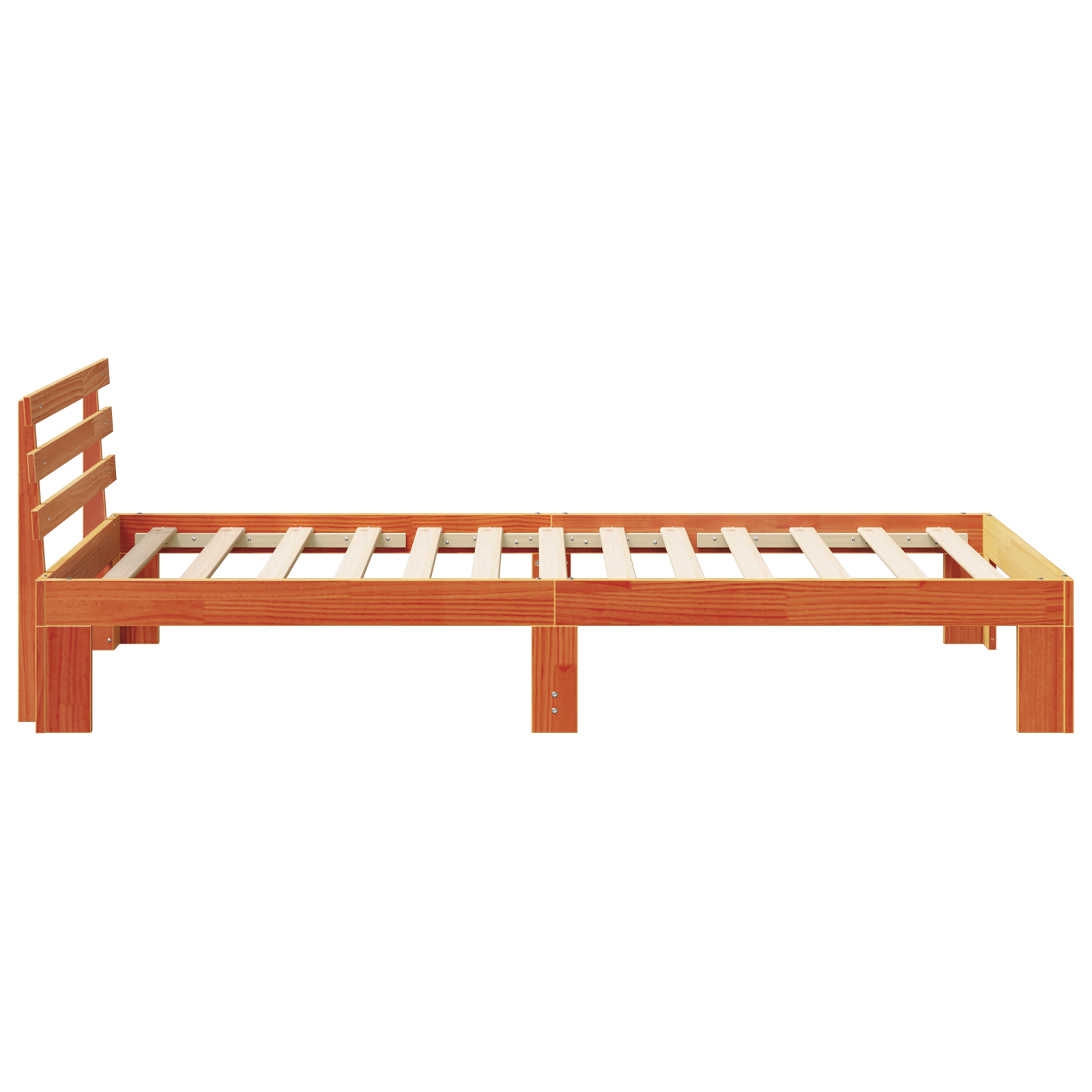 Pine Wood Bed Frame Wax brown Solid Pine wood Single Simplistic - Image 7