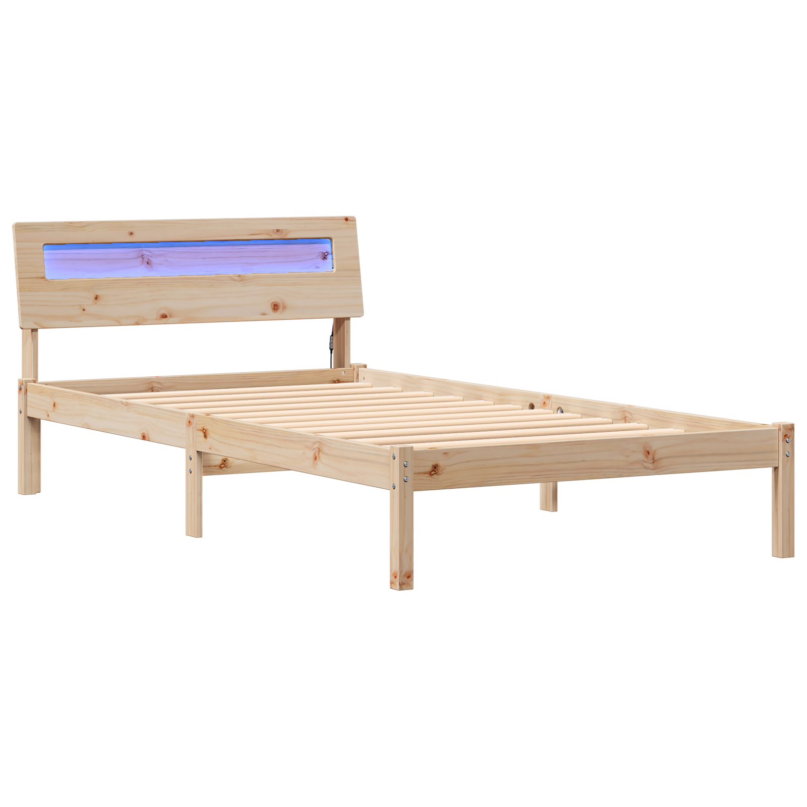 Bedframe met hoofdeinde Bruin 80 x 200 cm Massief grenenhout