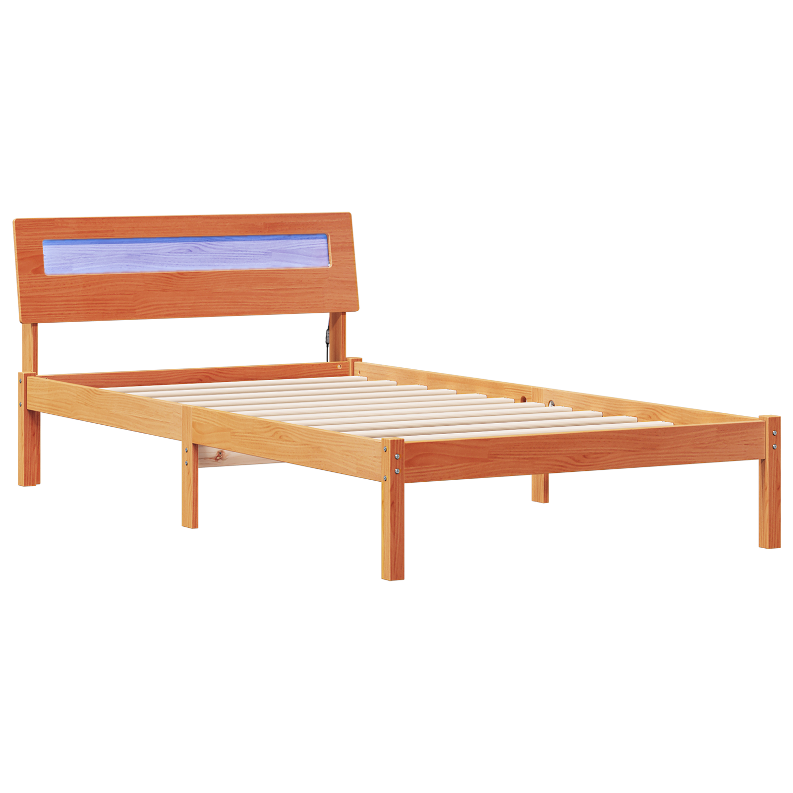 Bedframe met hoofdeinde Wasbruin 80 x 200 cm Massief grenenhout
