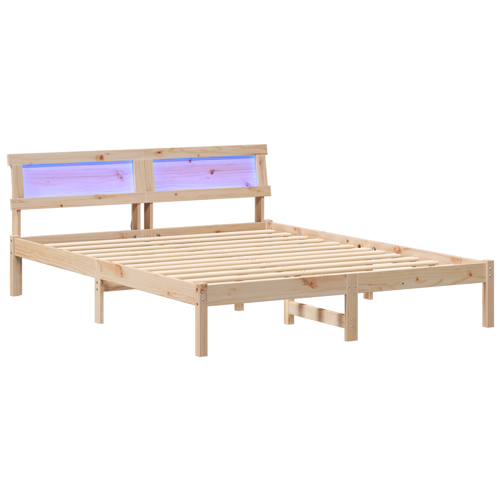 Bedframe met hoofdeinde Bruin 160 x 200 cm Massief grenenhout