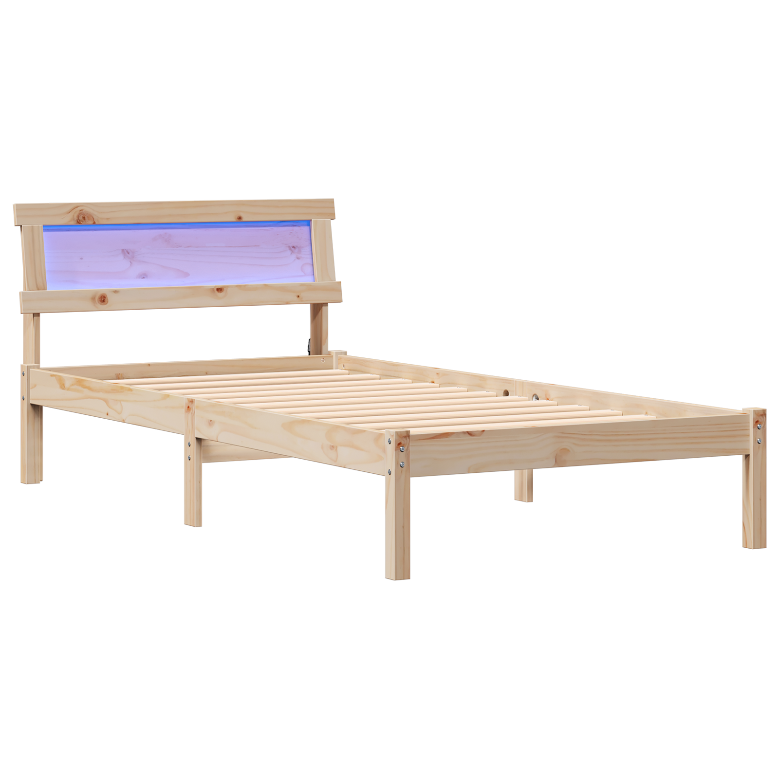 Bedframe met hoofdeinde Bruin 100 x 200 cm Massief grenenhout
