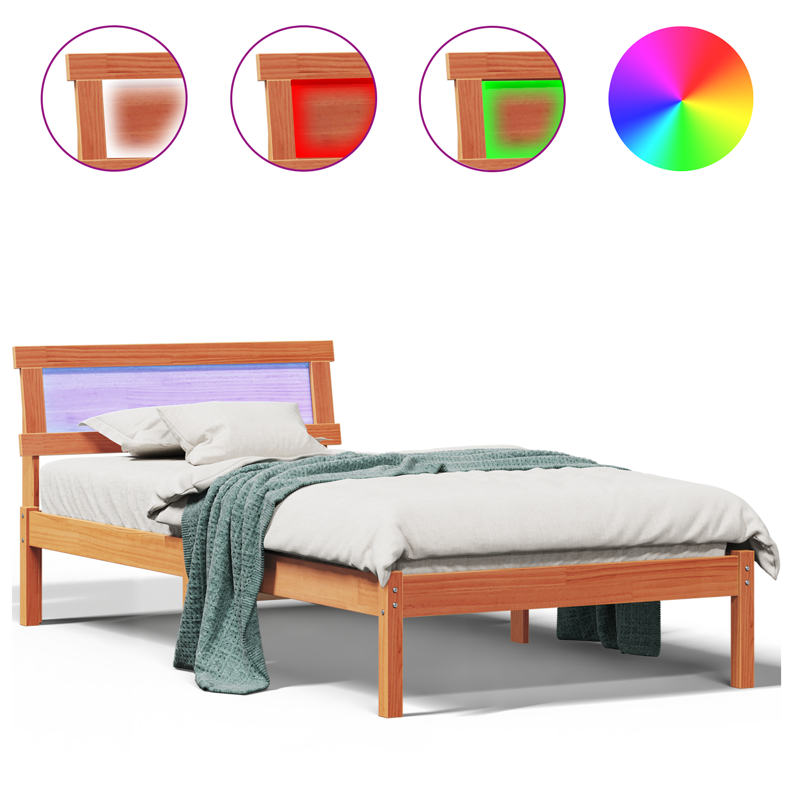 Bedframe Wasbruin 100 x 200 cm Massief grenenhout