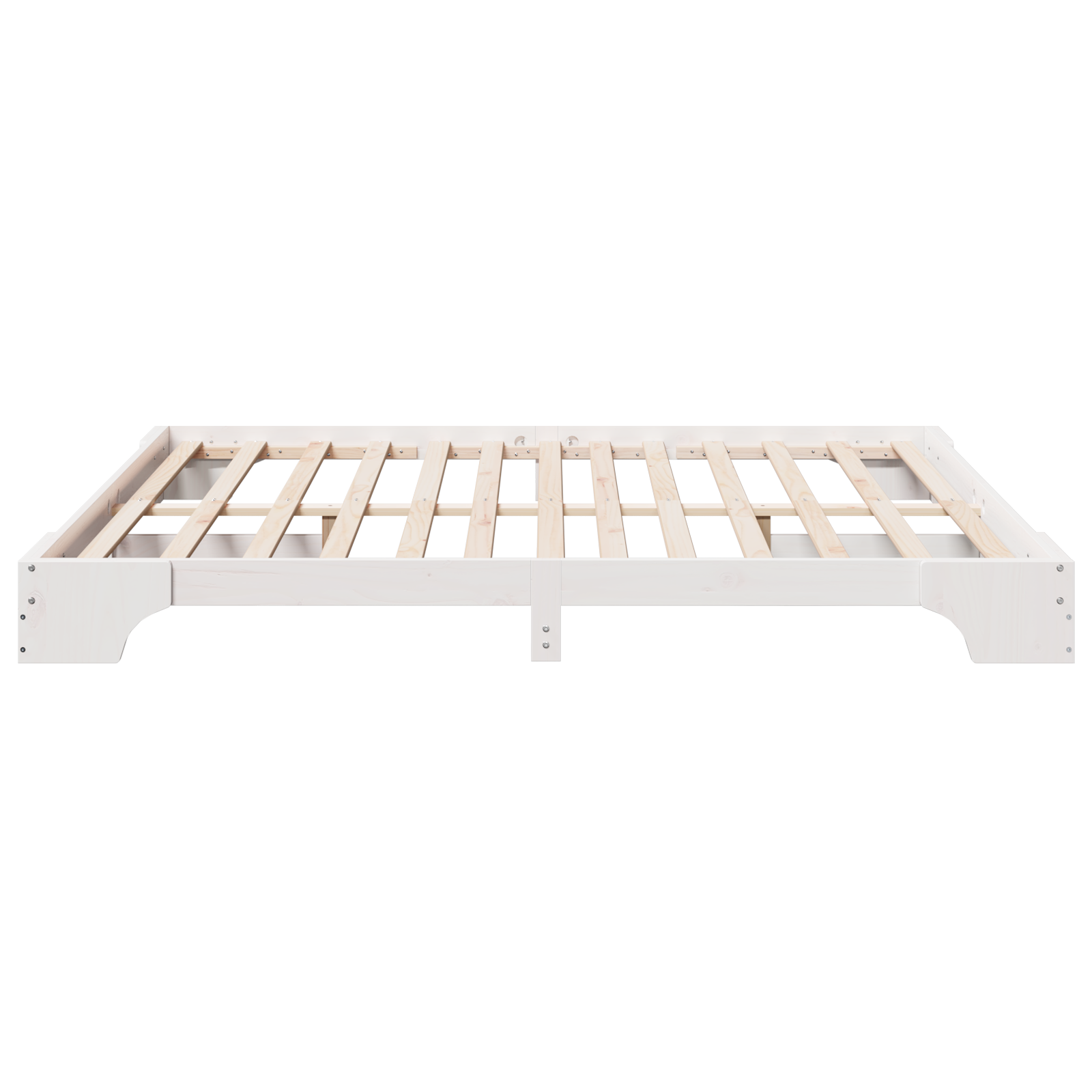 Bed Frame White Wood 200 x 200 cm Tough White Bed Frame - Image 7