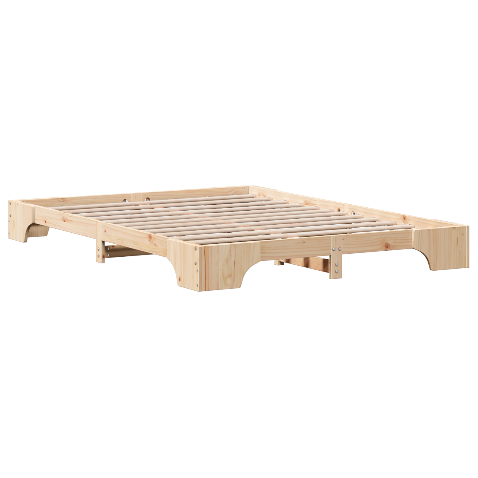 Bed Frame Natural Pine Wood 160 x 200 cm Durable Bed Frame - Image 8