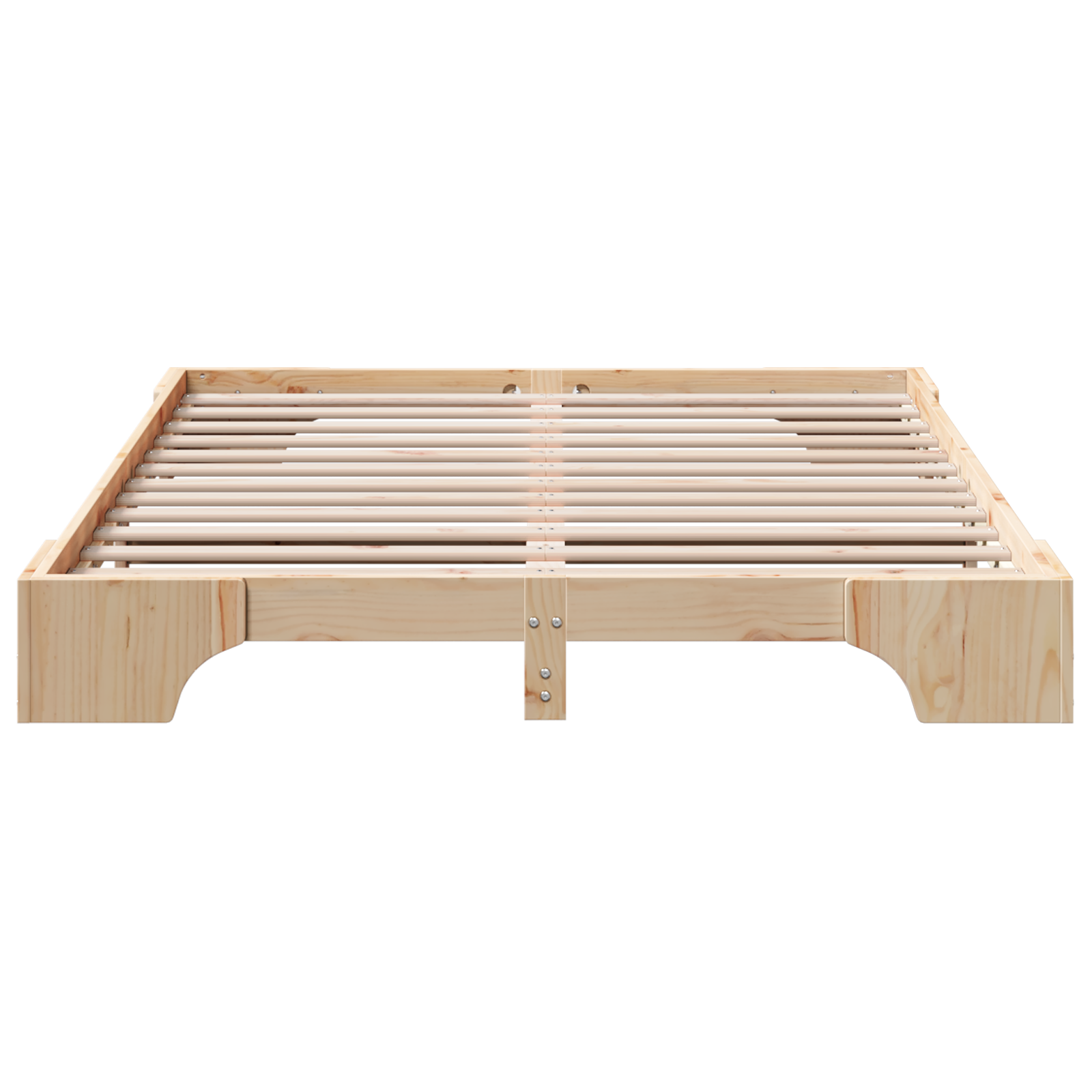 Bed Frame Natural Solid Pine Wood 140 x 200 cm Durable - Image 6
