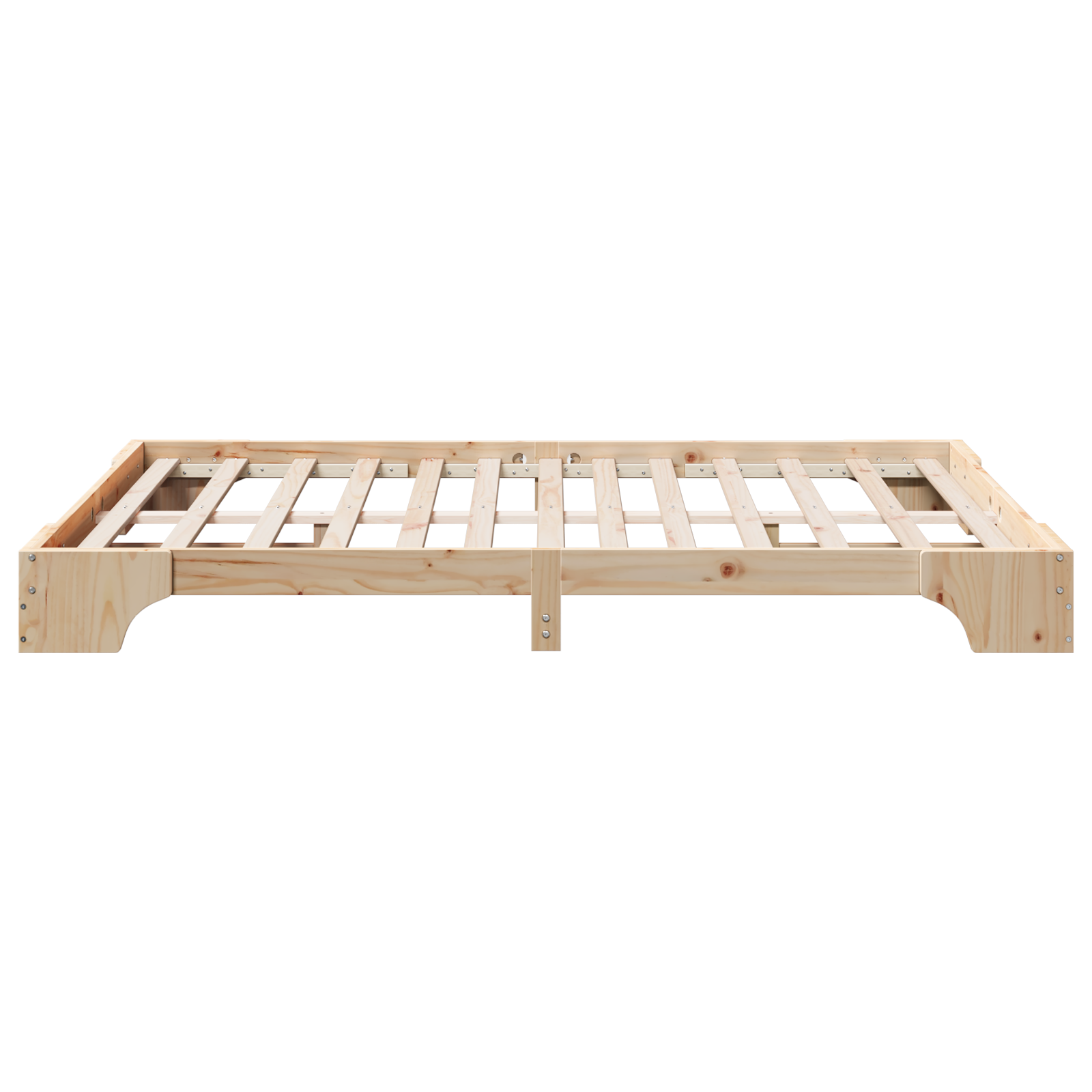 Bed Frame Natural Solid Pine Wood 140 x 200 cm Durable - Image 7