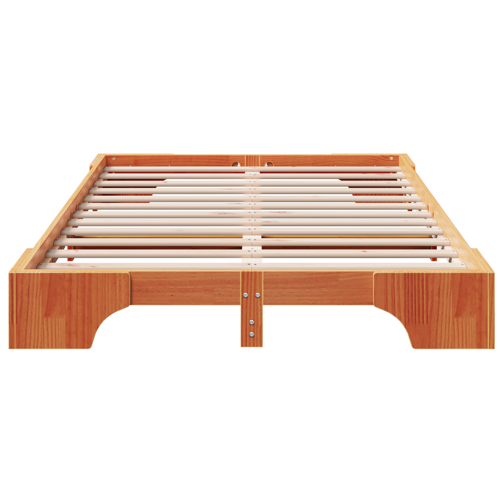 Bed Frame Wax Brown Solid Pine Wood 140 x 190 cm Durable - Image 6