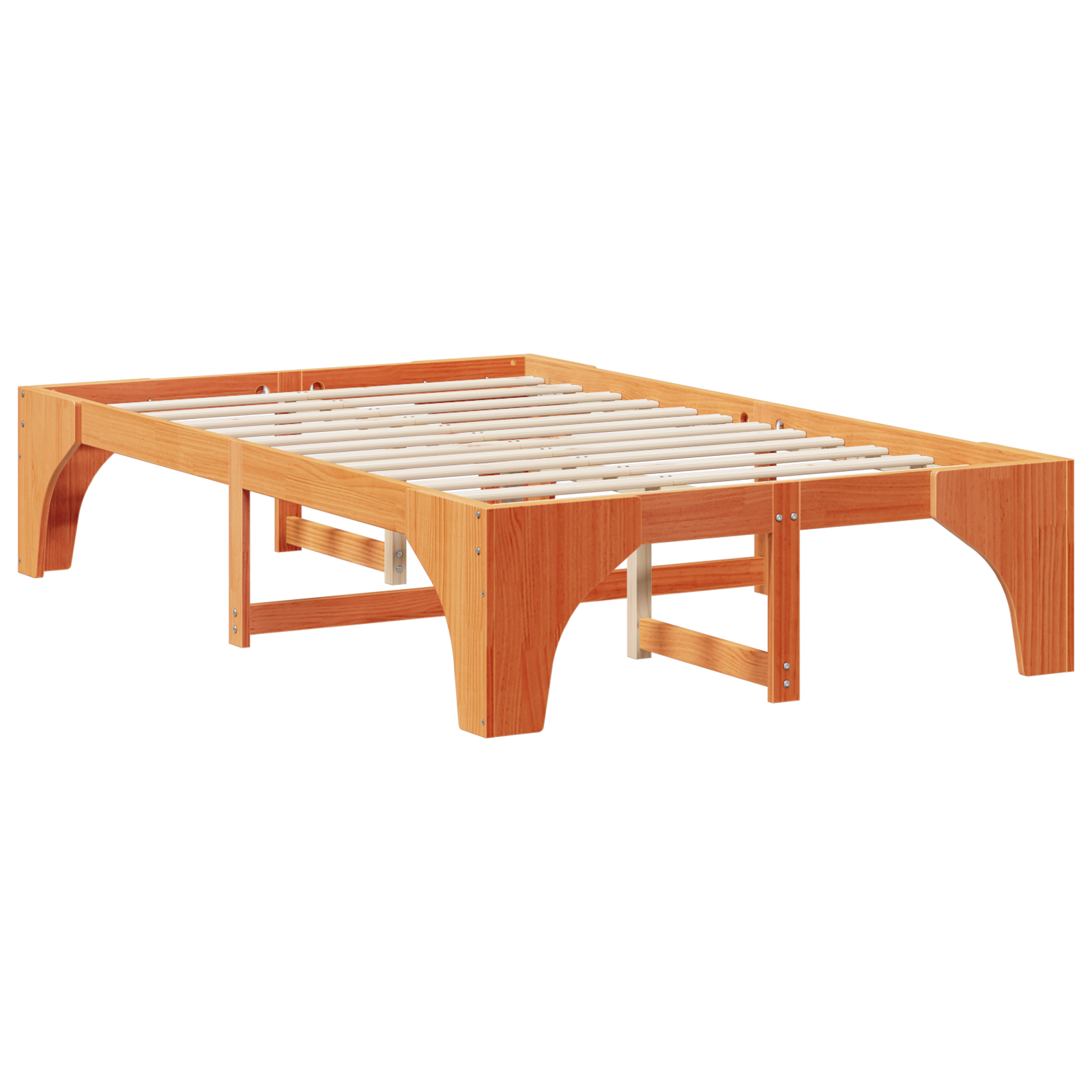 Bedframe Bruin 140 x 190 cm Massief grenenhout