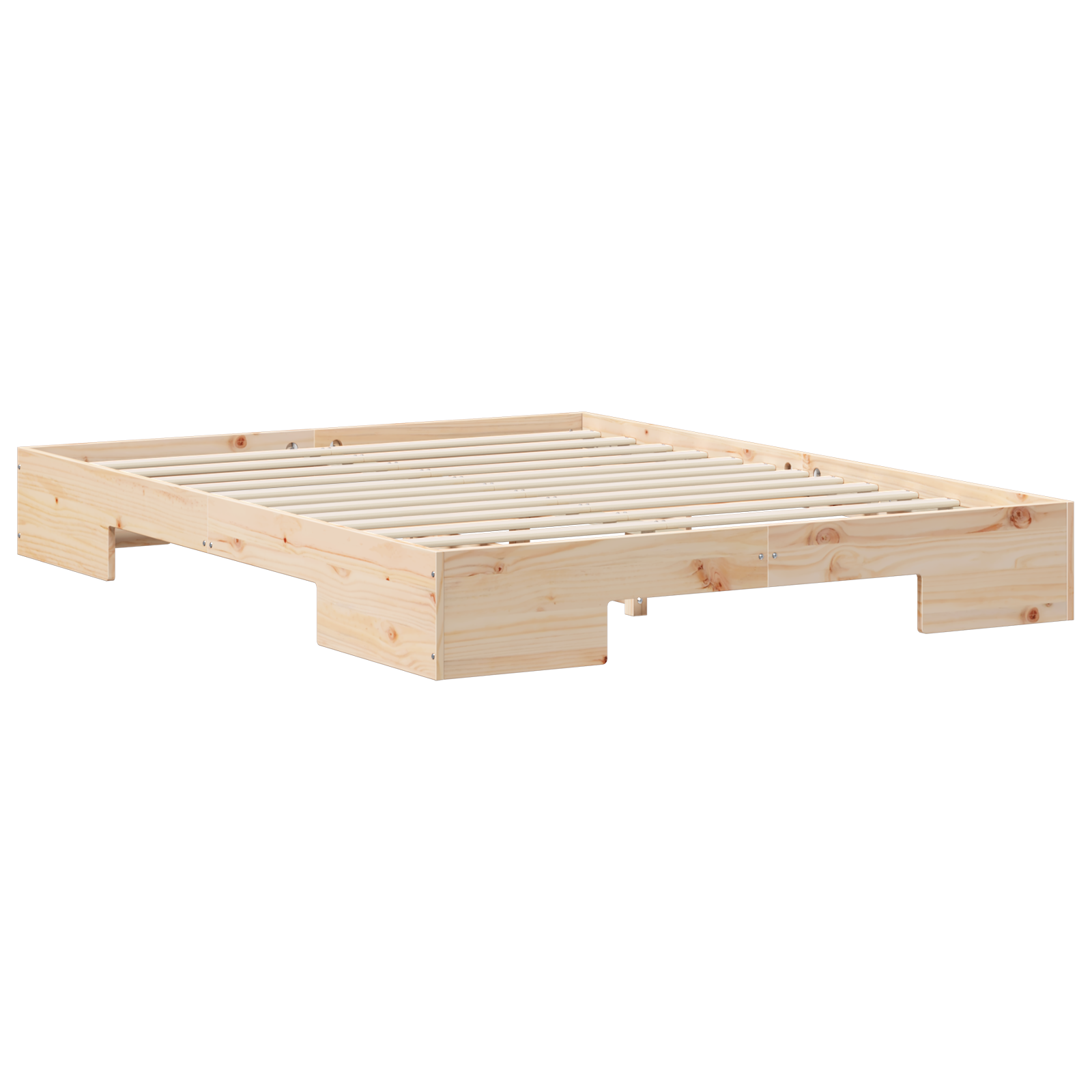 Bedframe met opslag Bruin 150 x 200 cm Massief grenenhout