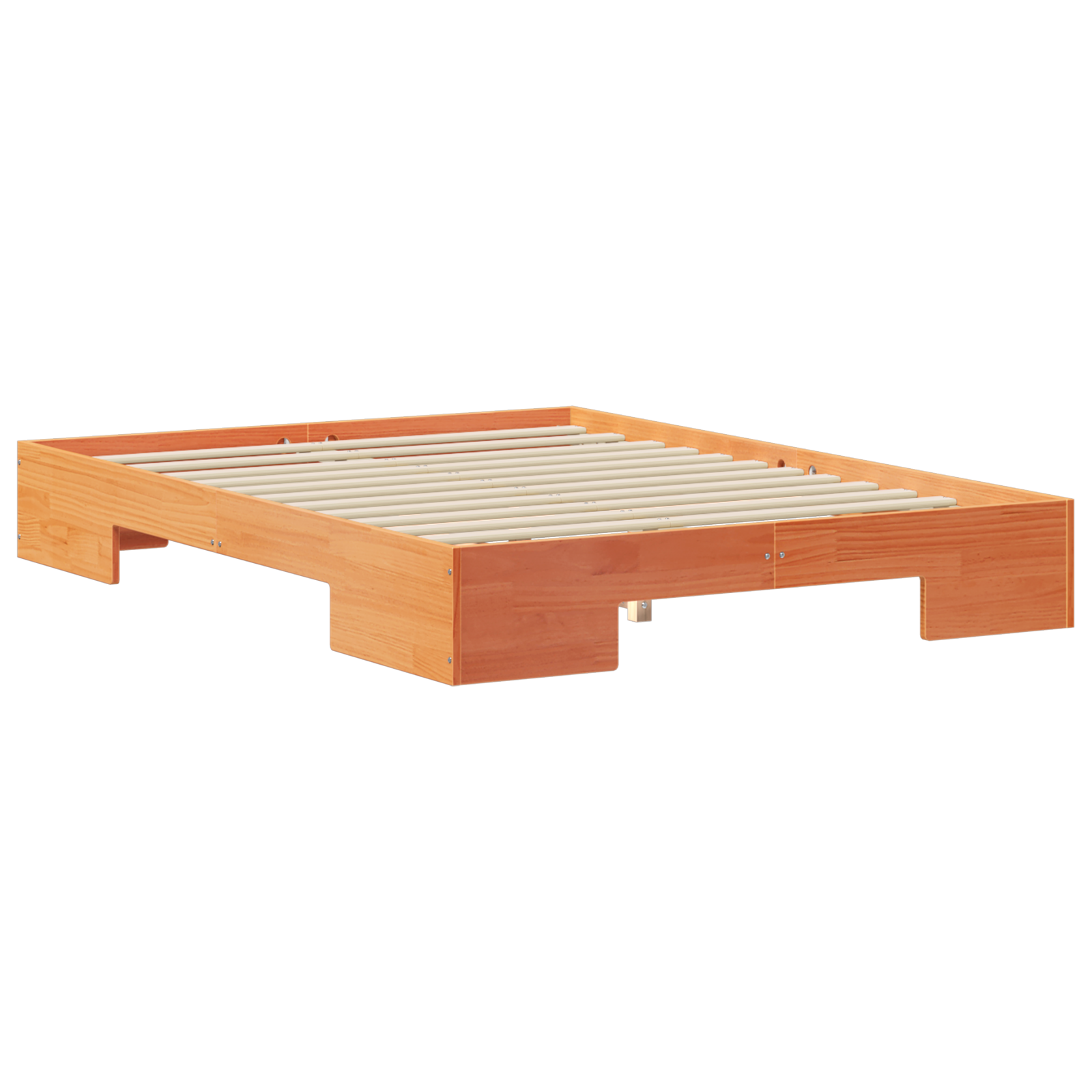 Bedframe met opslag Bruin 120 x 190 cm Massief grenenhout