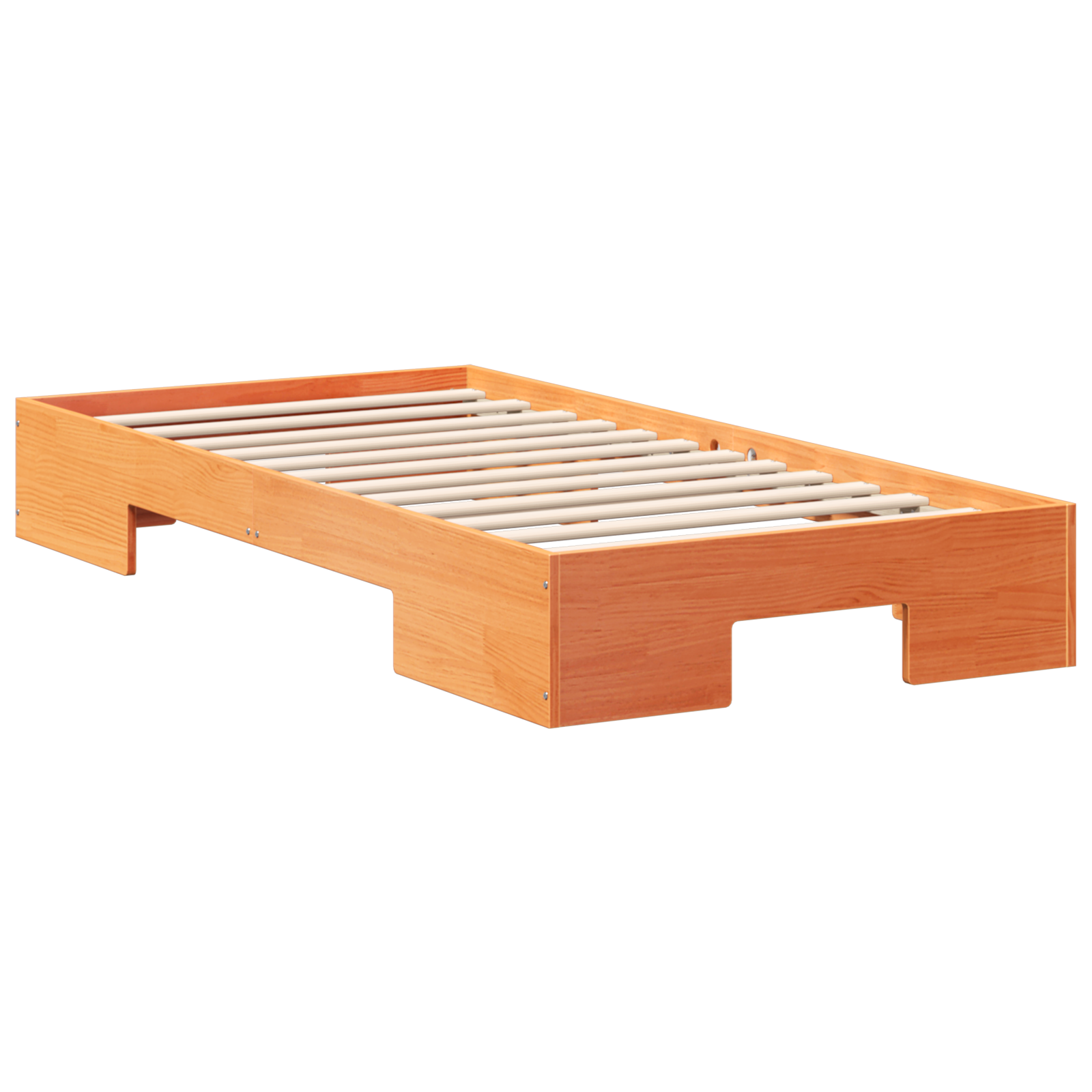 Bedframe met opslag Bruin 80 x 200 cm Massief grenenhout