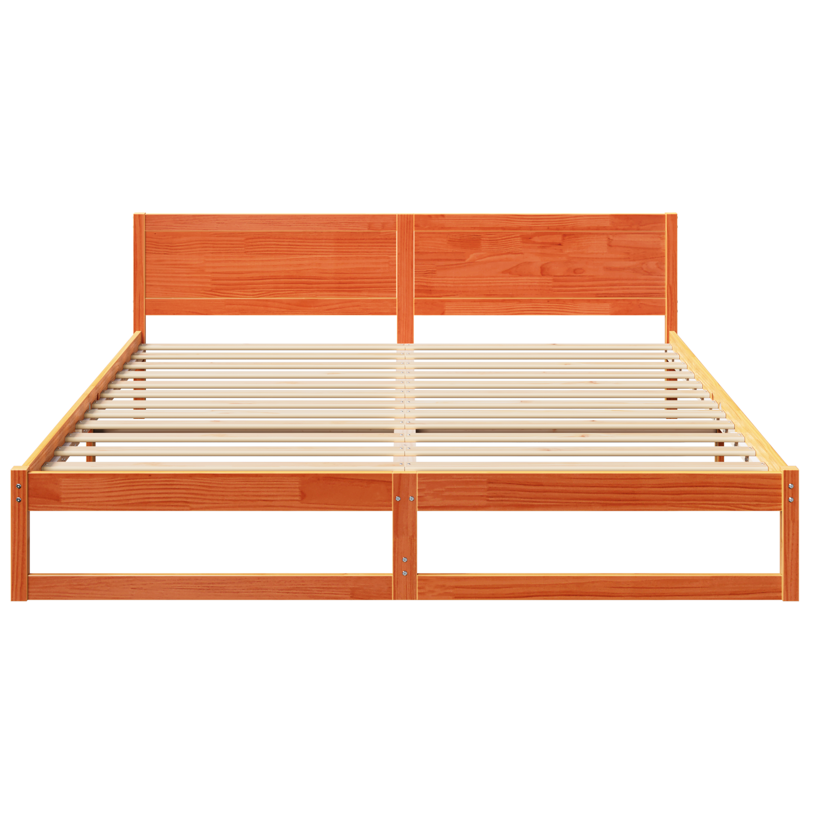 Bed Frame Wax brown Solid pine wood 200 x 200 cm Durable - Image 6