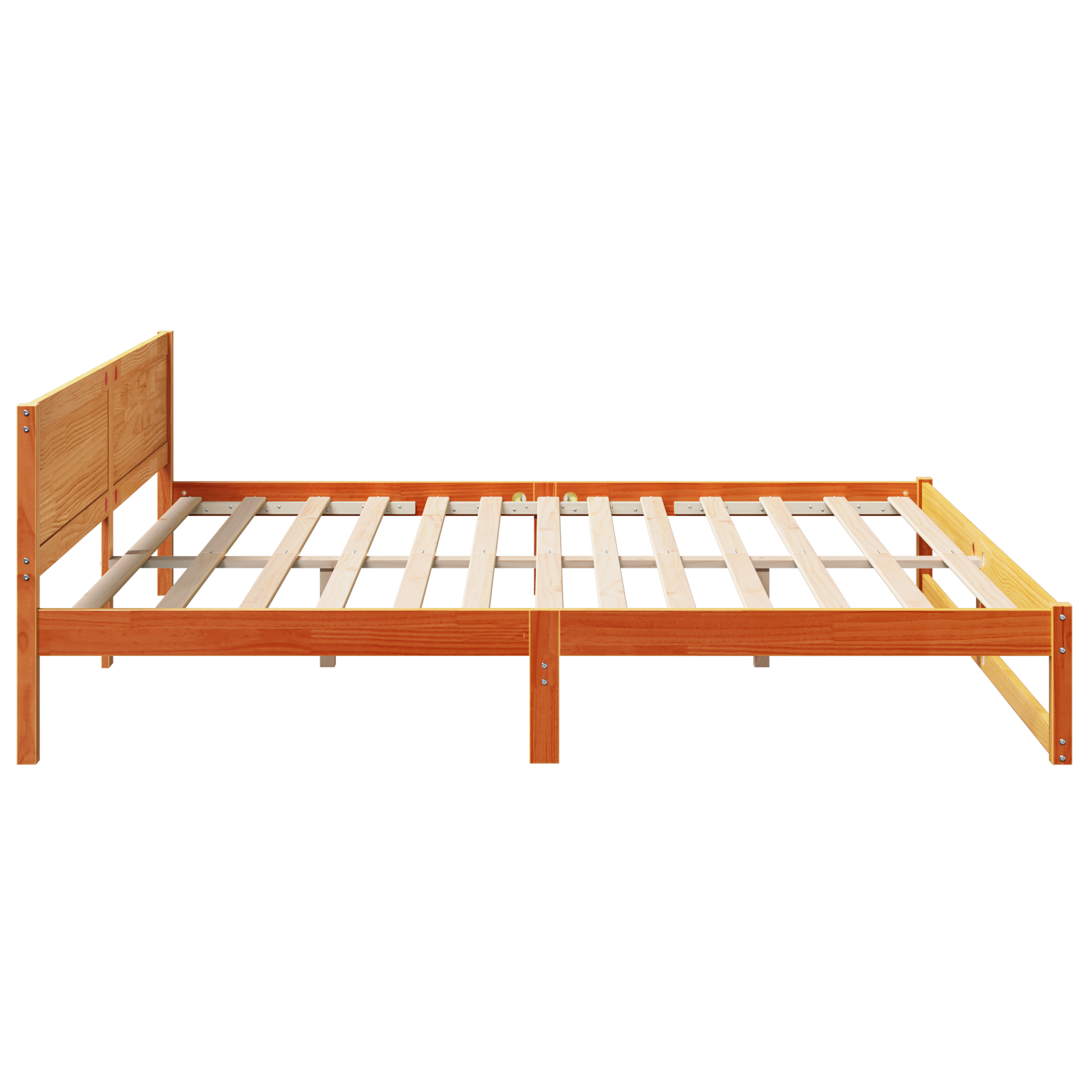 Bed Frame Wax brown Solid pine wood 200 x 200 cm Durable - Image 7