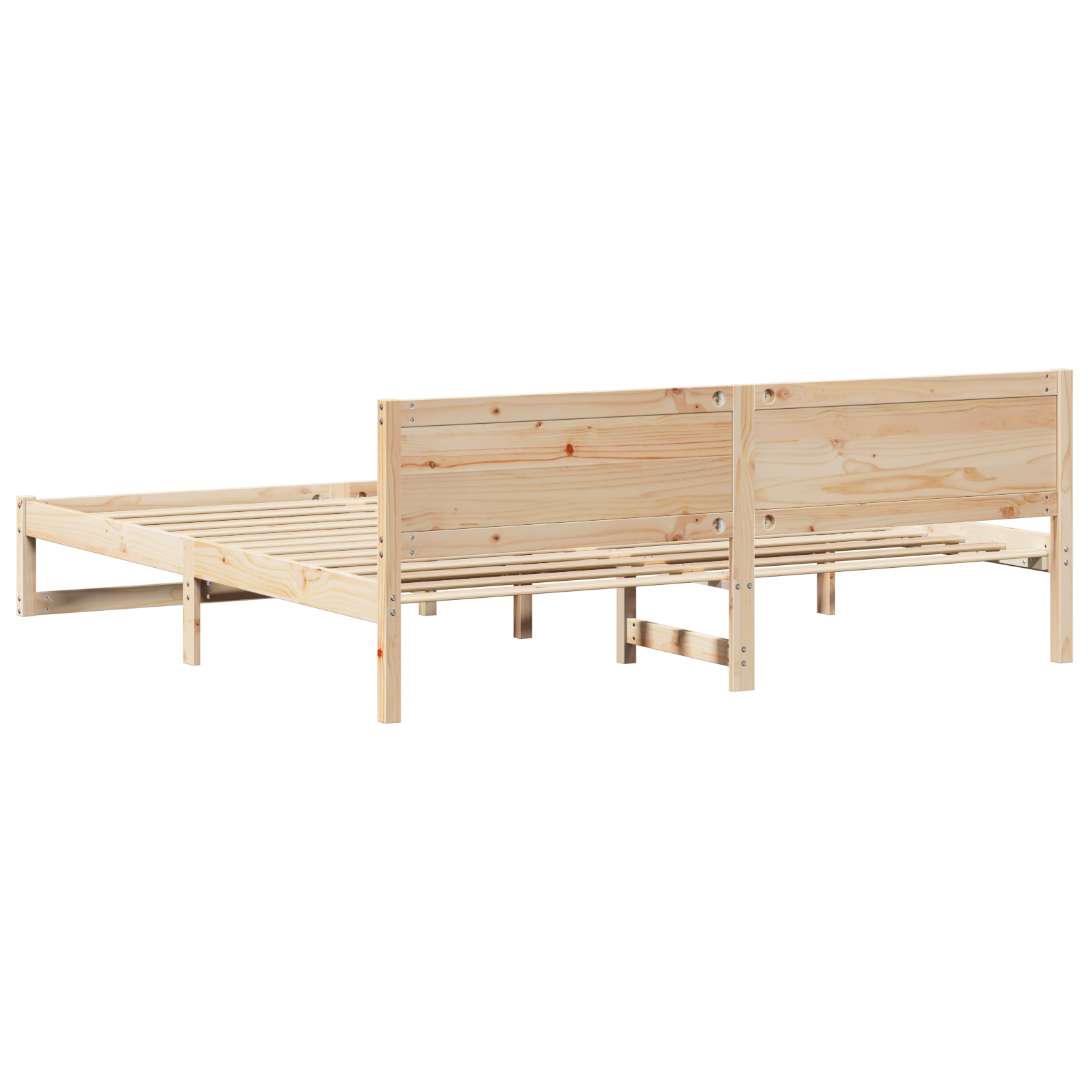 Bed Frame Natural Wood Solid Pine Wood 180 x 200 cm Durable - Image 8