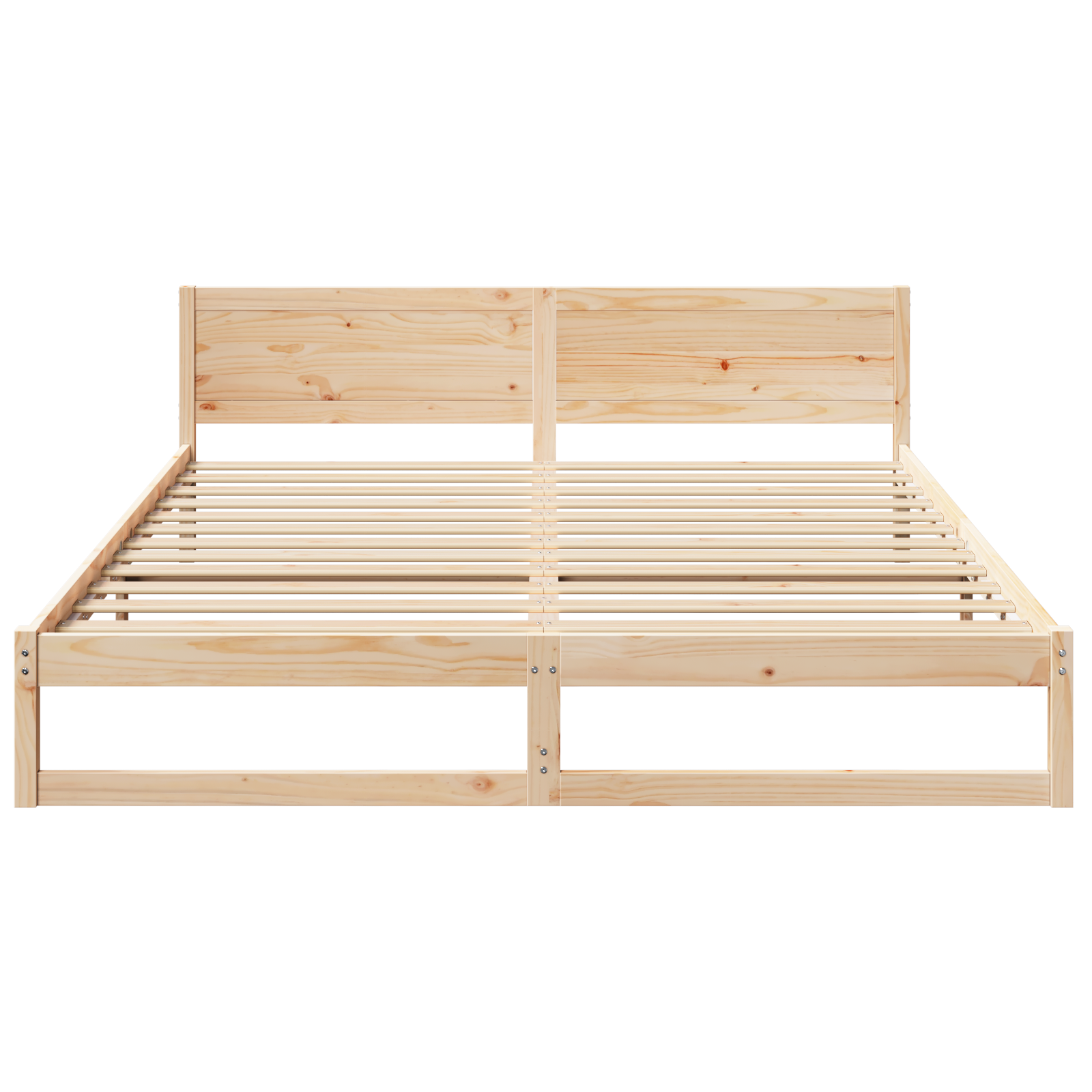 Bed Frame Natural Wood Solid Pine Wood 180 x 200 cm Durable - Image 6