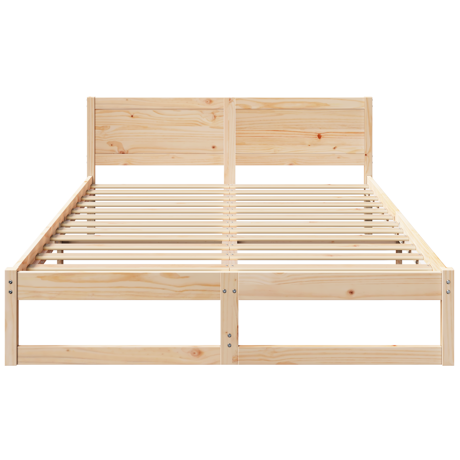 Bed Frame Natural Wood Solid Pine Wood 160 x 200 cm Durable - Image 6