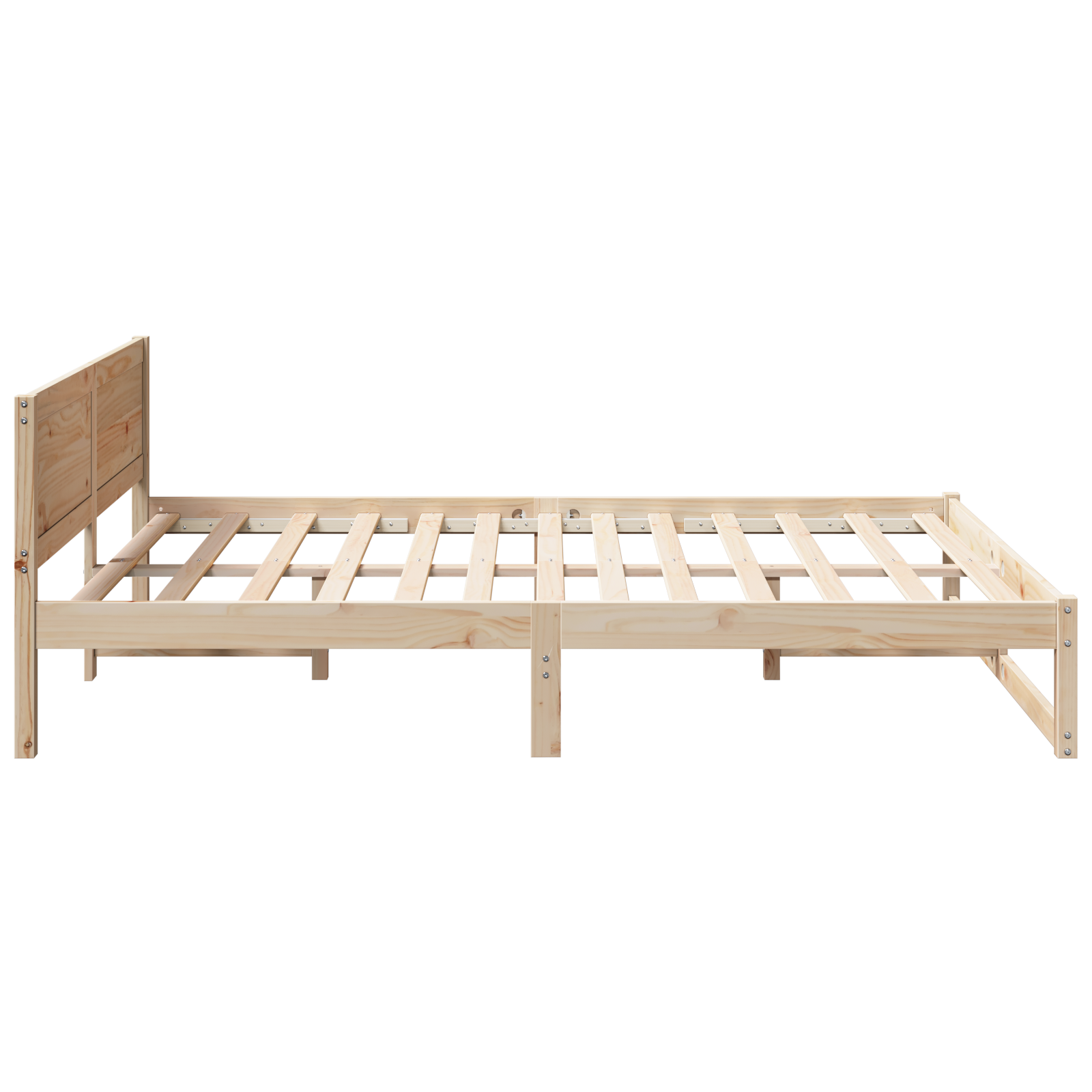 Bed Frame Natural Wood Solid Pine Wood 160 x 200 cm Durable - Image 7