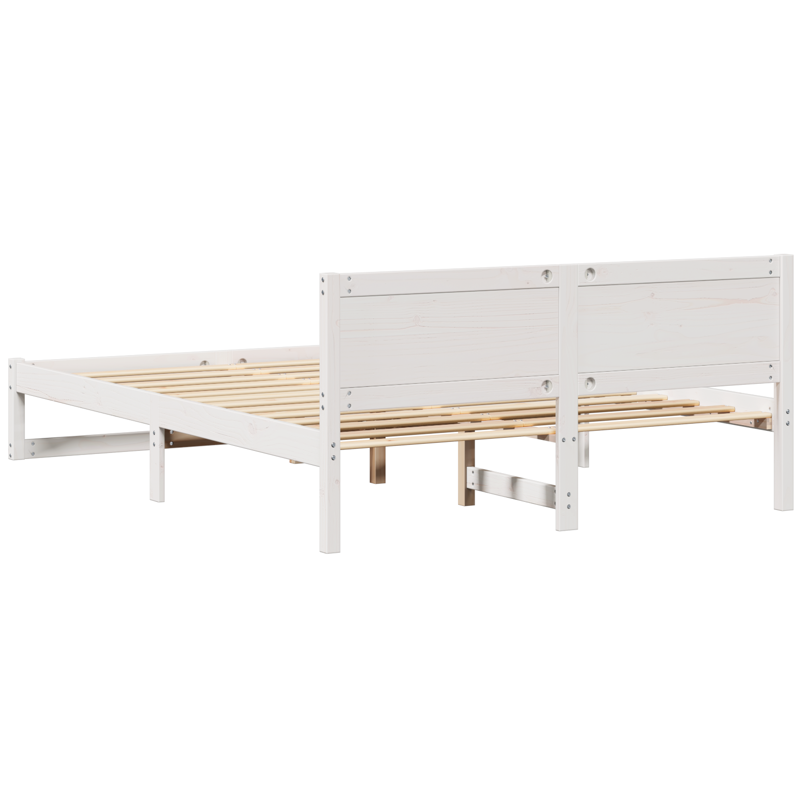 Bed Frame White Solid pine wood 140 x 200 cm Bed Frame - Image 8