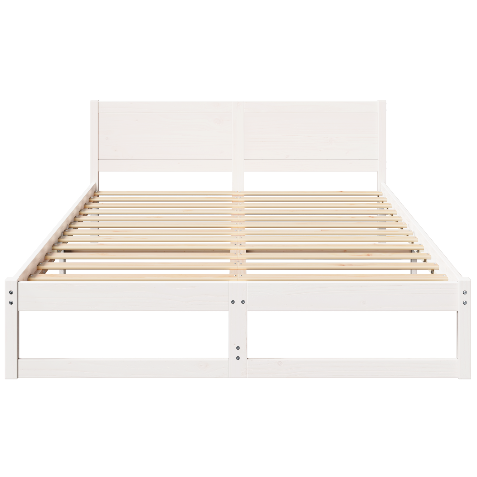 Bed Frame White Solid pine wood 140 x 200 cm Bed Frame - Image 6
