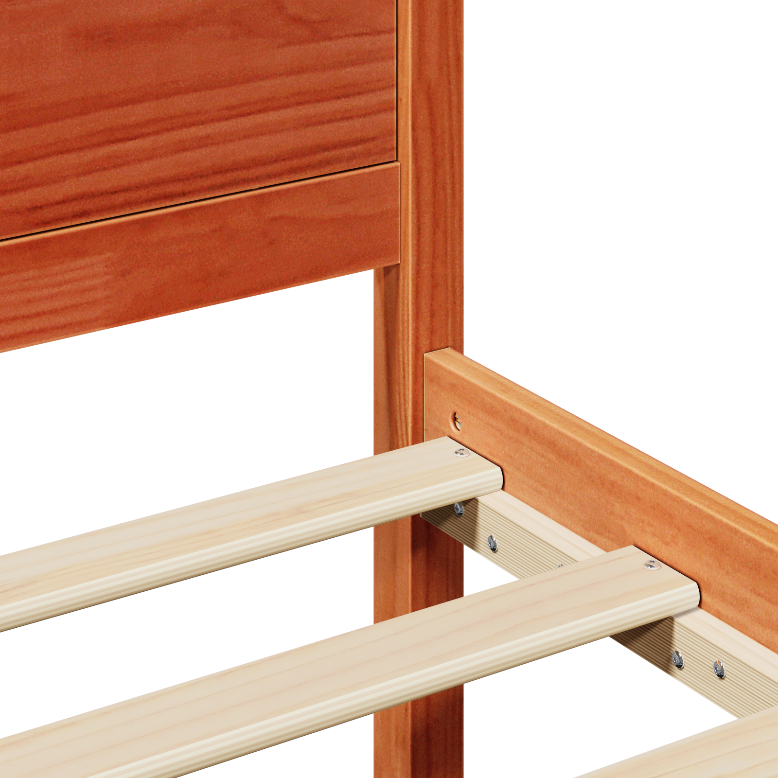 Bed Frame Wax brown Wood 140 x 200 cm Simple Bed Frame - Image 9