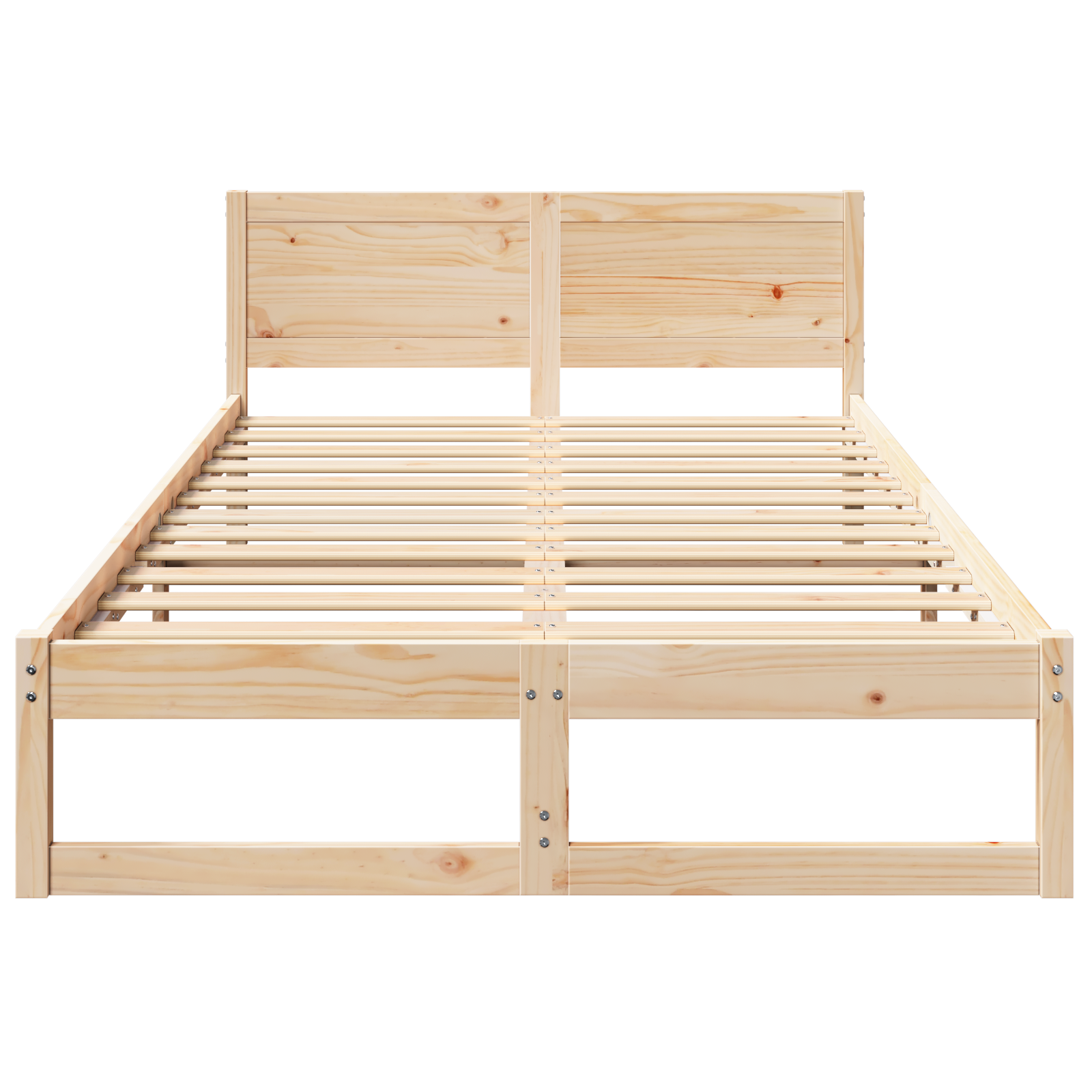 Bed Frame Natural Solid Pine wood 140 x 190 cm Bed Frame - Image 6