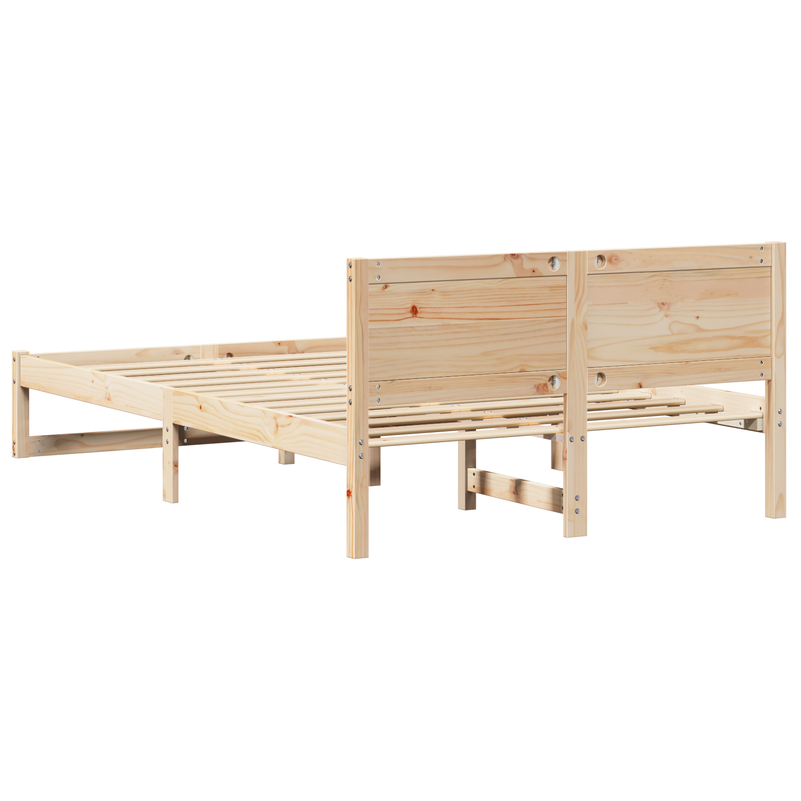 Bed Frame Natural Pine wood 120 x 190 cm Durable Minimalist - Image 8