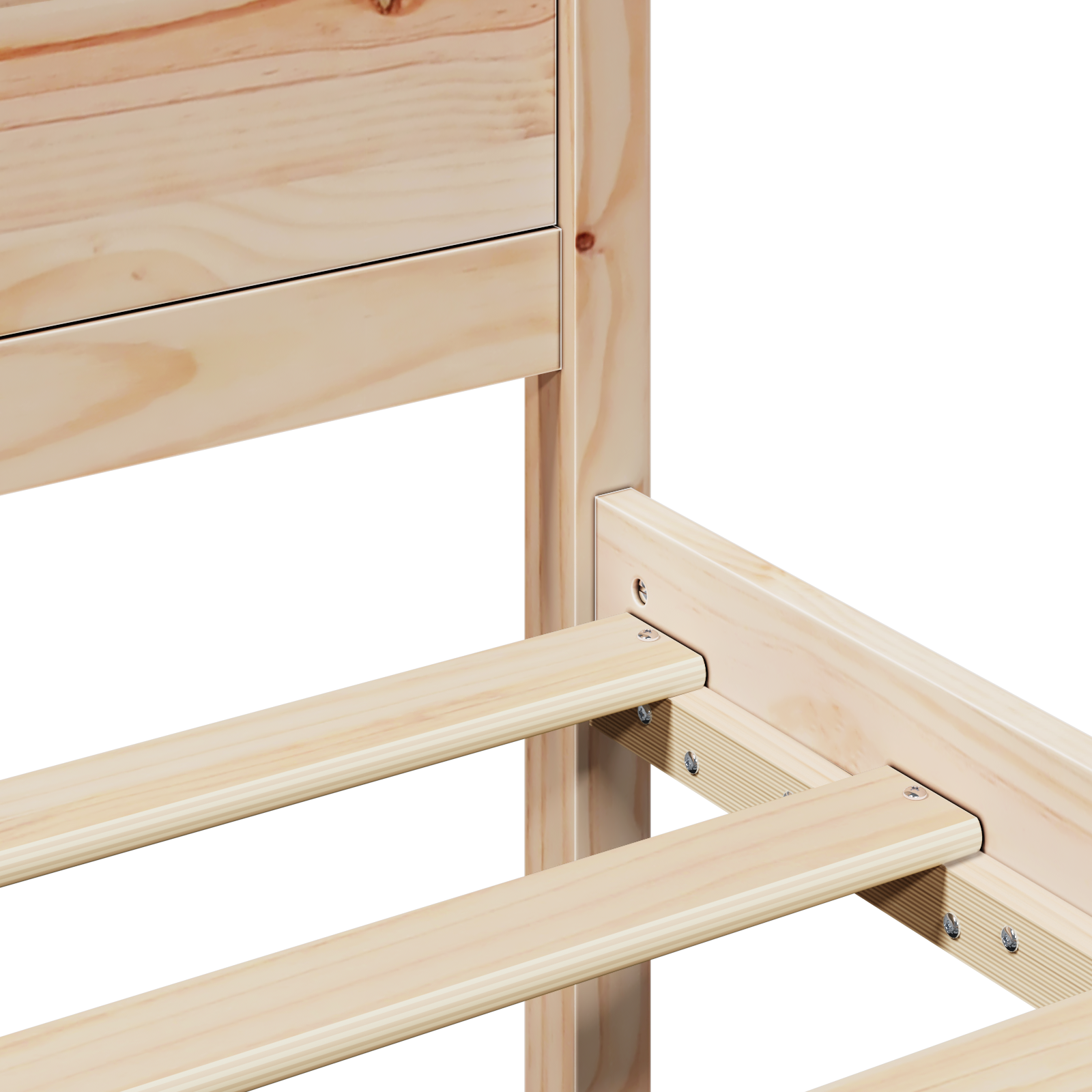 Bed Frame Natural Solid pine wood 90 x 200 cm Durable - Image 9