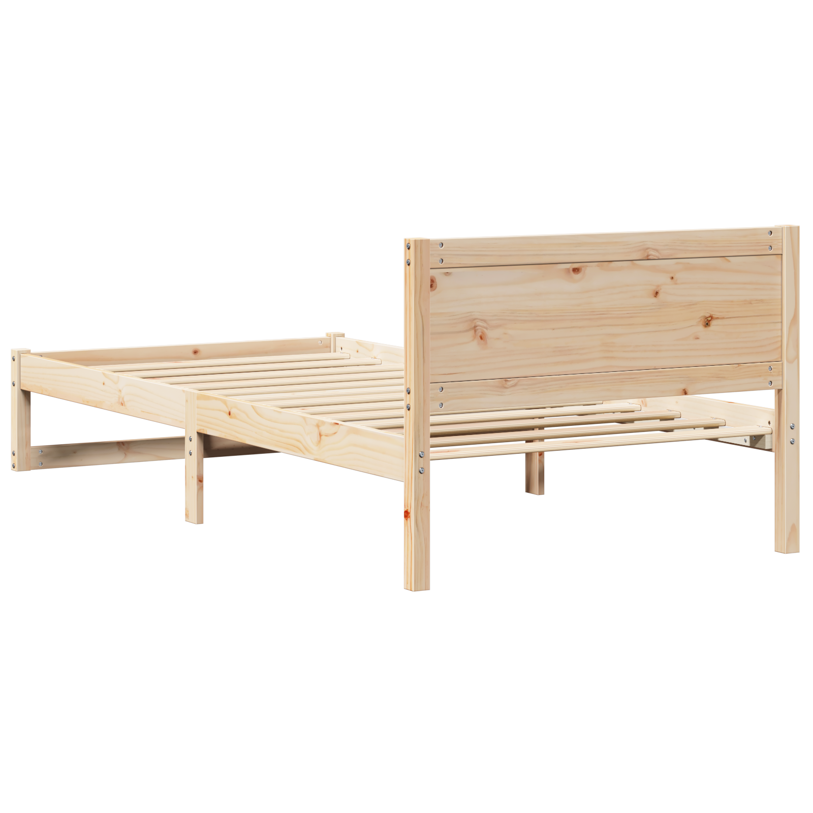 Bed Frame Natural Solid pine wood 90 x 200 cm Durable - Image 8