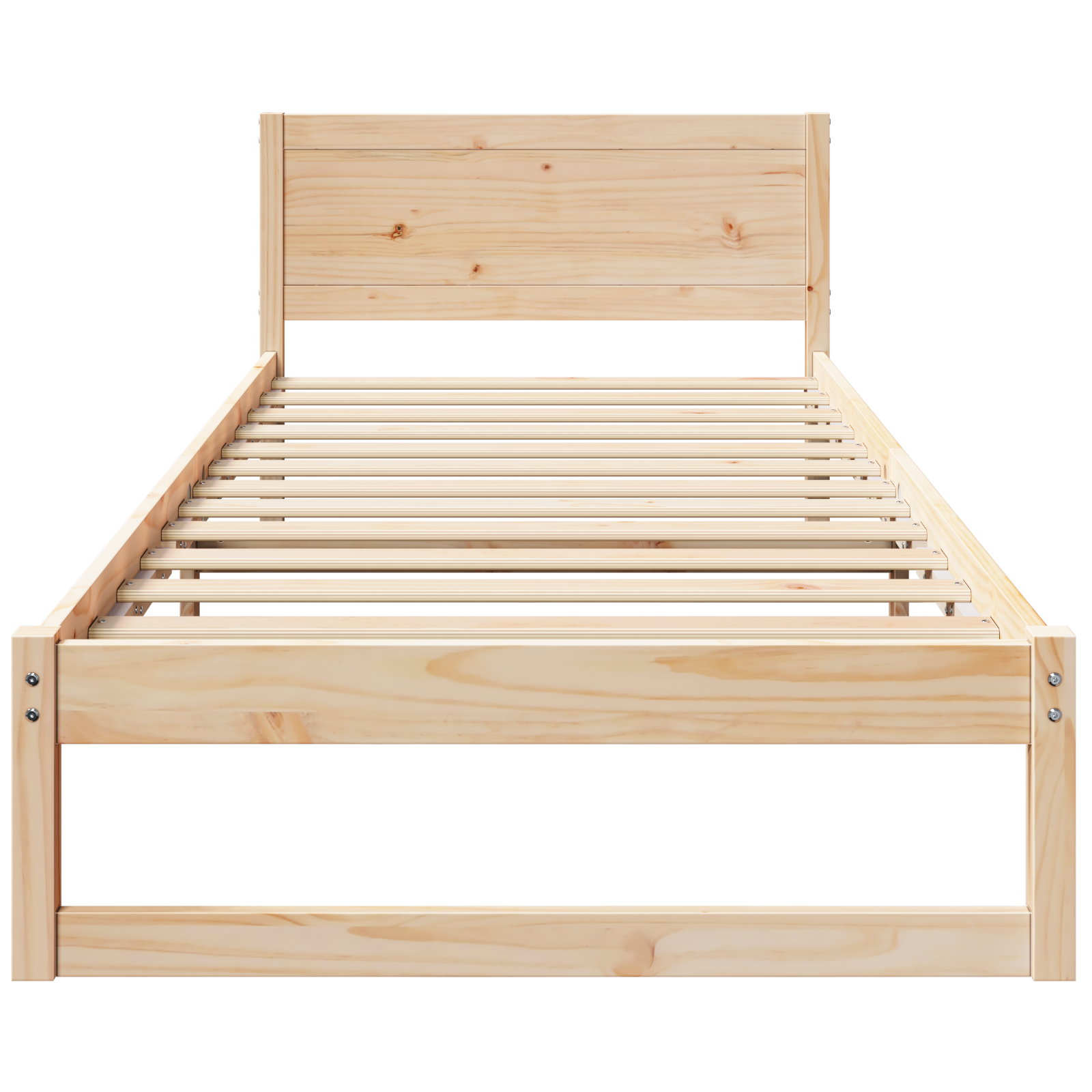 Bed Frame Natural Solid pine wood 90 x 200 cm Durable - Image 6