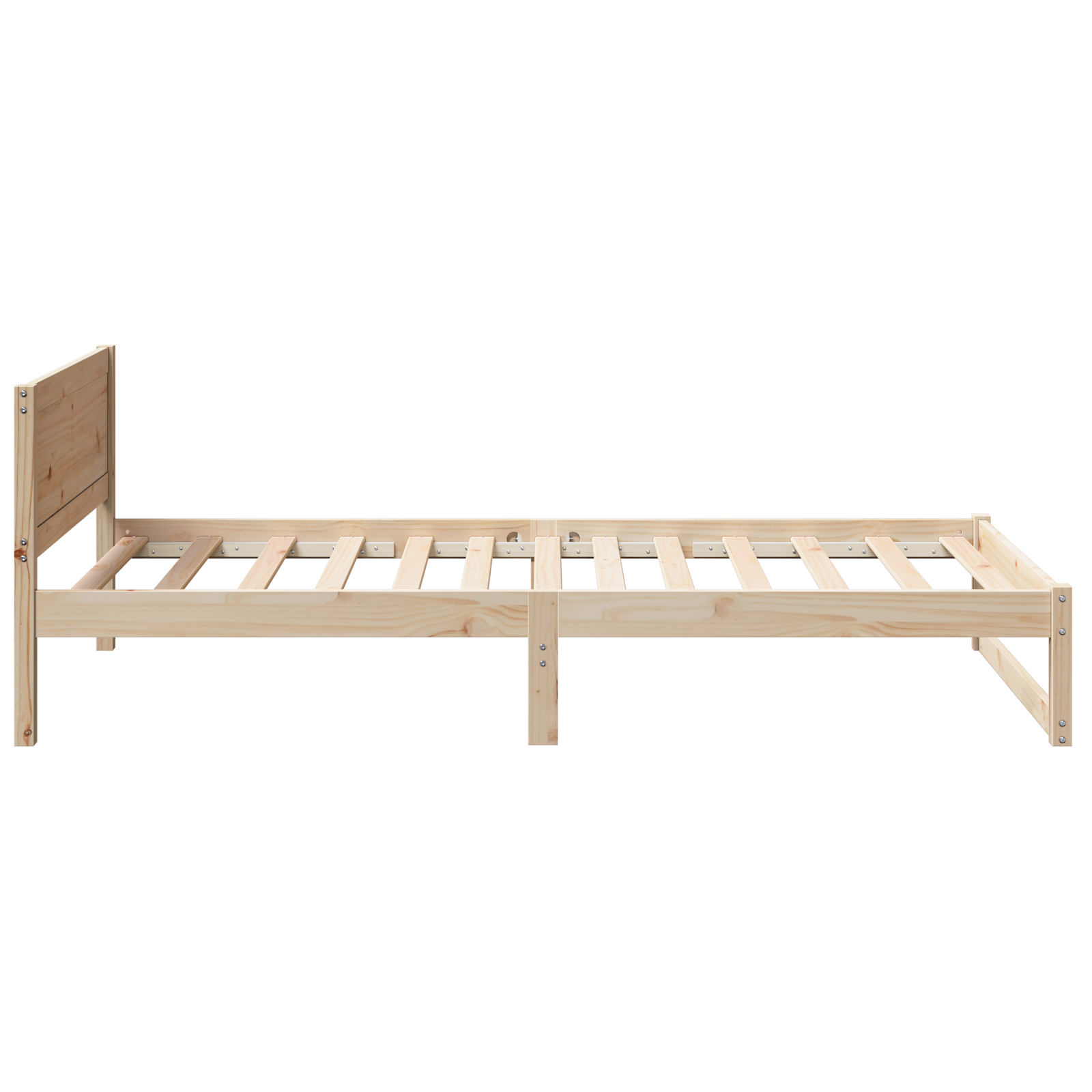 Bed Frame Natural Solid pine wood 90 x 200 cm Durable - Image 7