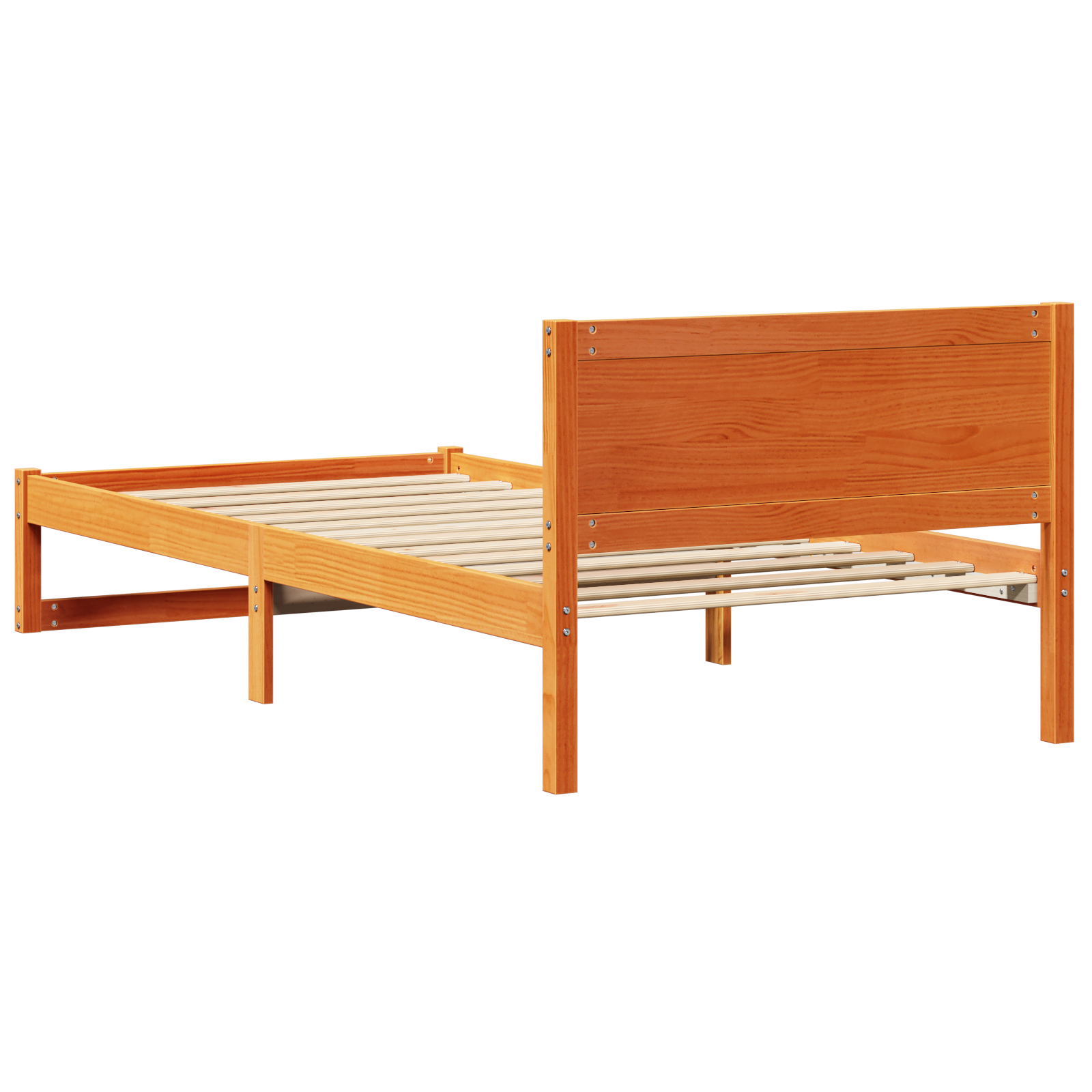 Bed Frame Wax brown Solid wood 90 x 200 cm Sturdy - Image 8