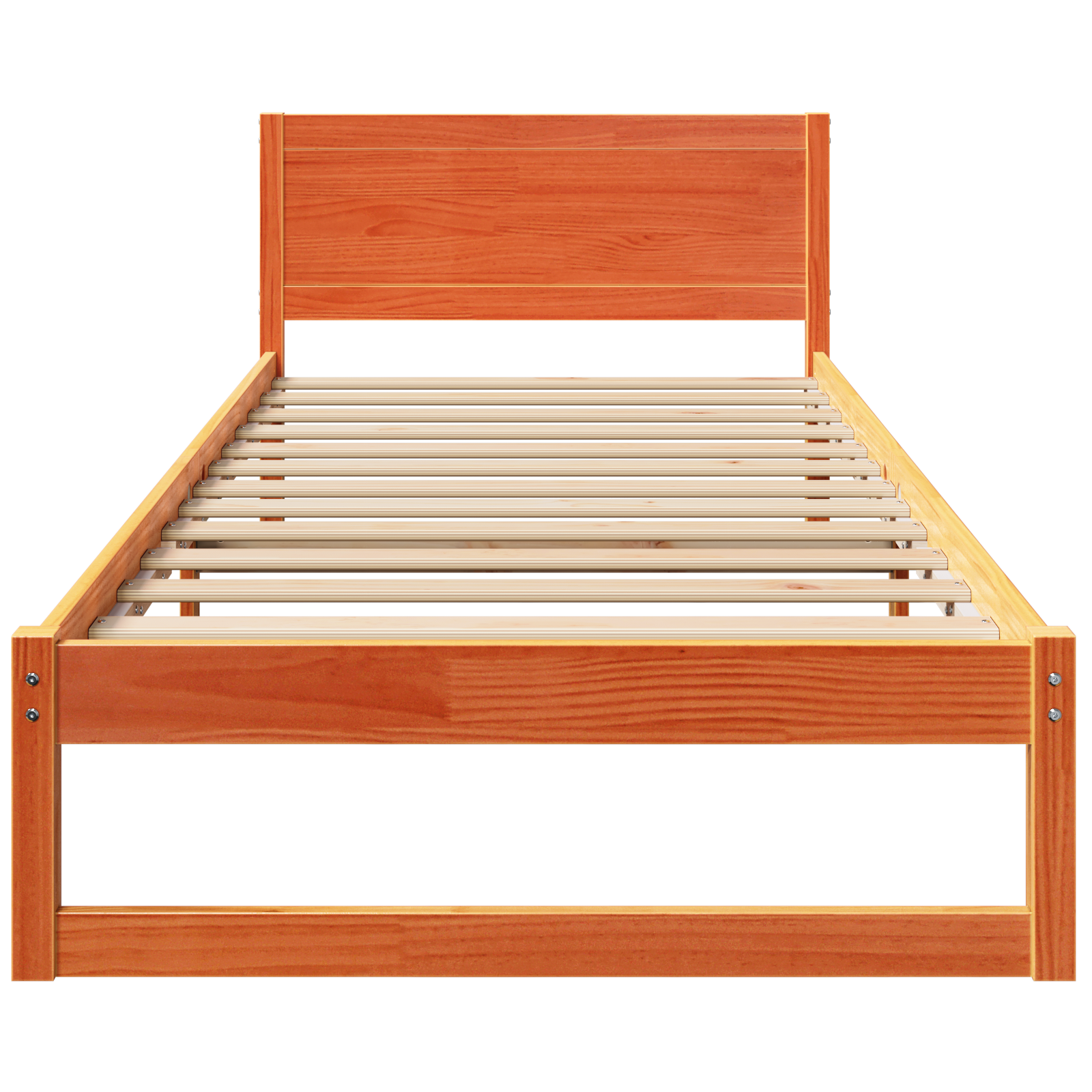 Bed Frame Wax brown Solid wood 90 x 200 cm Sturdy - Image 6