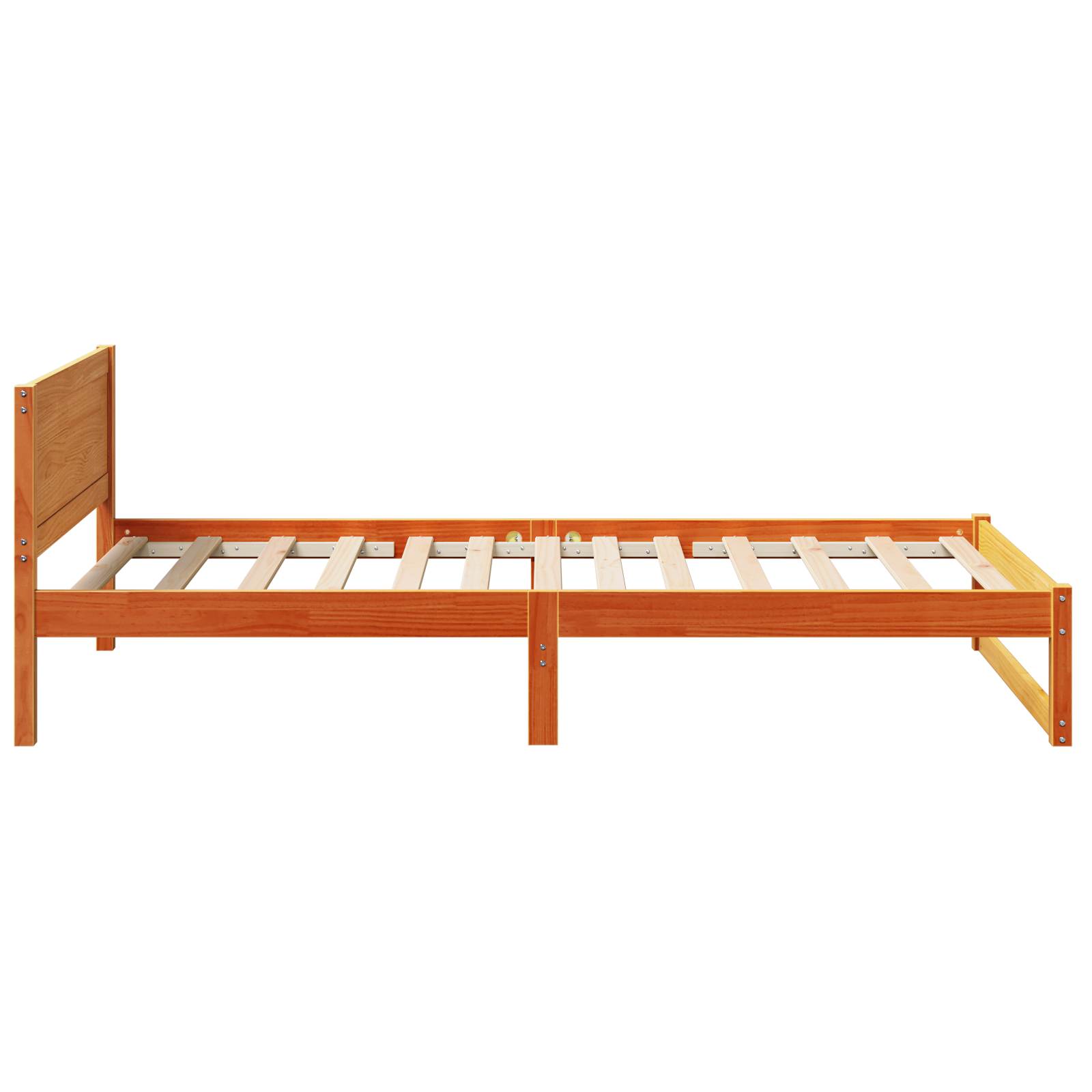 Bed Frame Wax brown Solid wood 90 x 200 cm Sturdy - Image 7