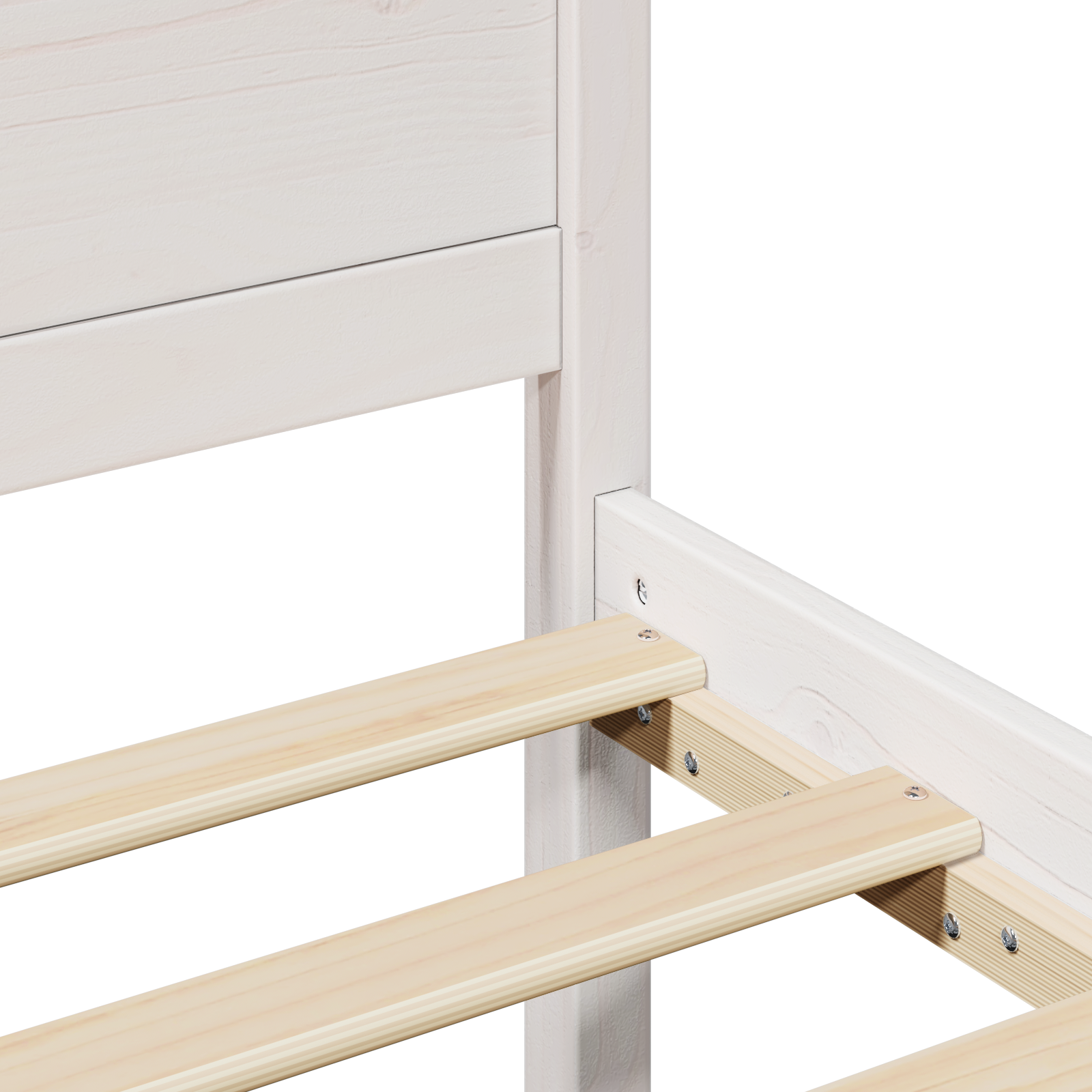 Bed Frame White Wood 90 x 190 cm Bed Frame Rectangular - Image 9