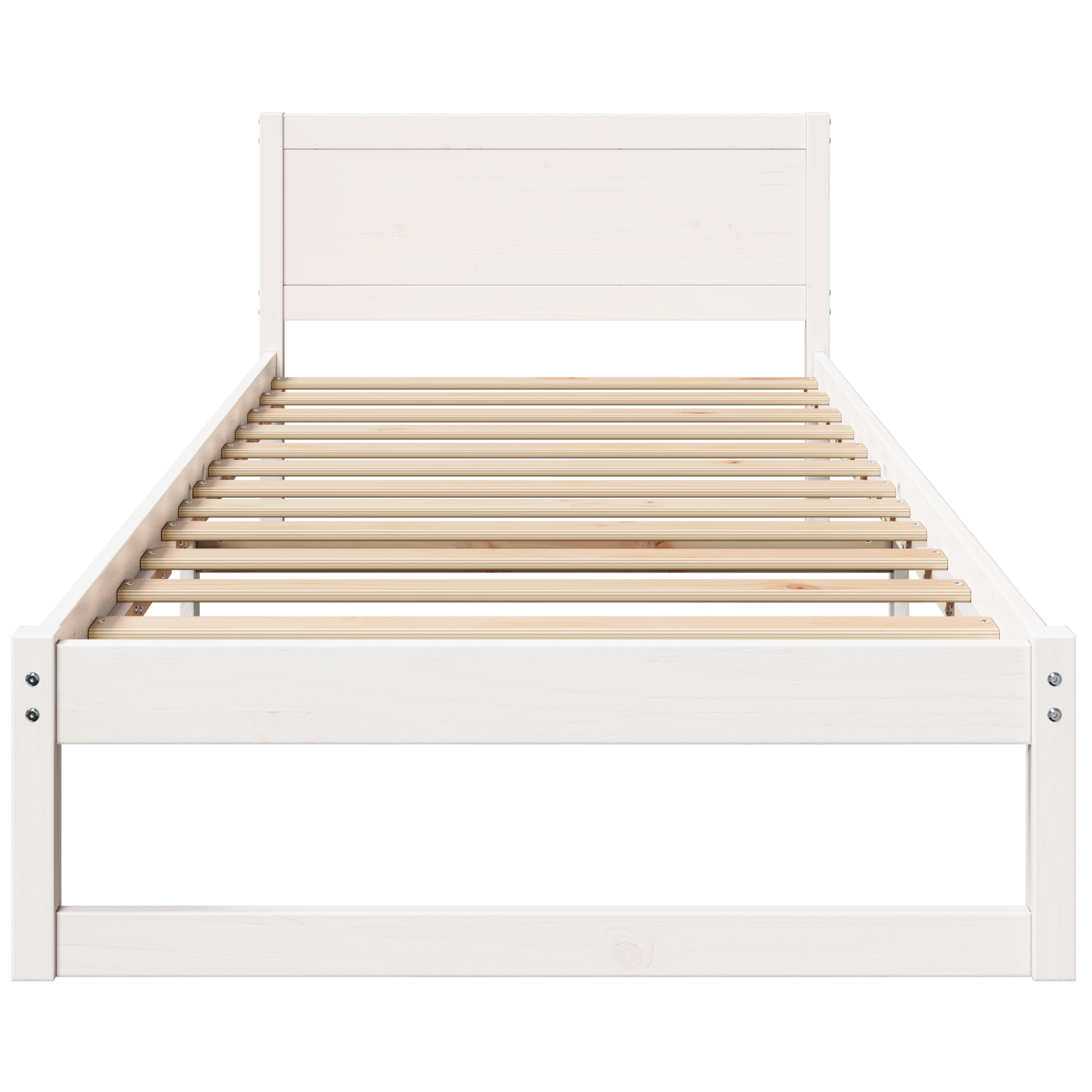 Bed Frame White Wood 90 x 190 cm Bed Frame Rectangular - Image 6