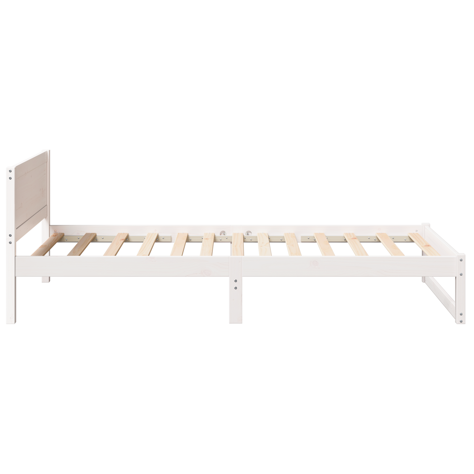 Bed Frame White Solid Pine wood 75 x 190 cm Durable Bed Frame - Image 7