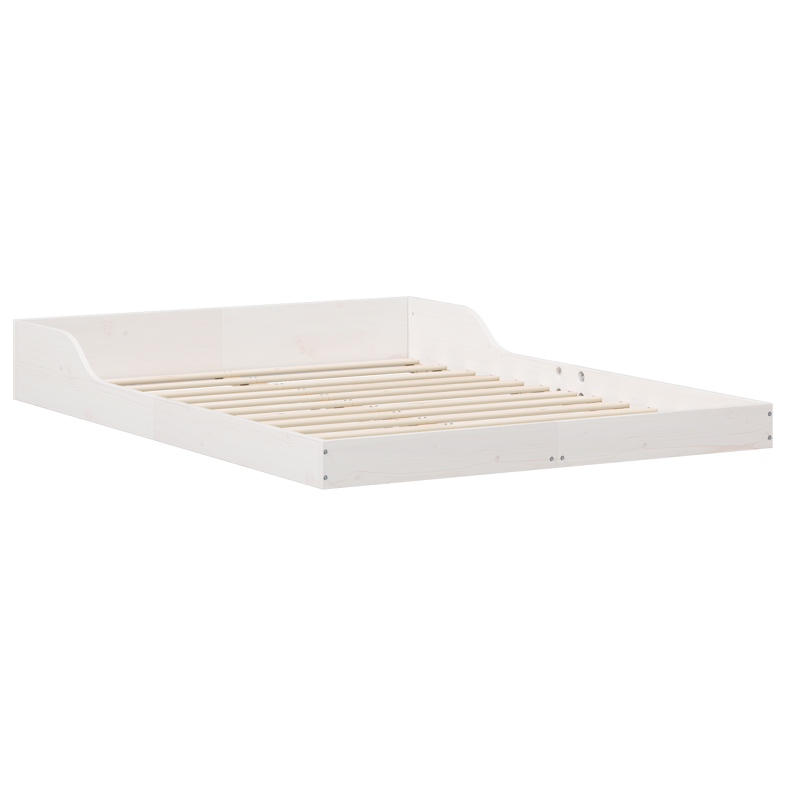 Bedframe Wit 135 x 190 cm Massief grenenhout