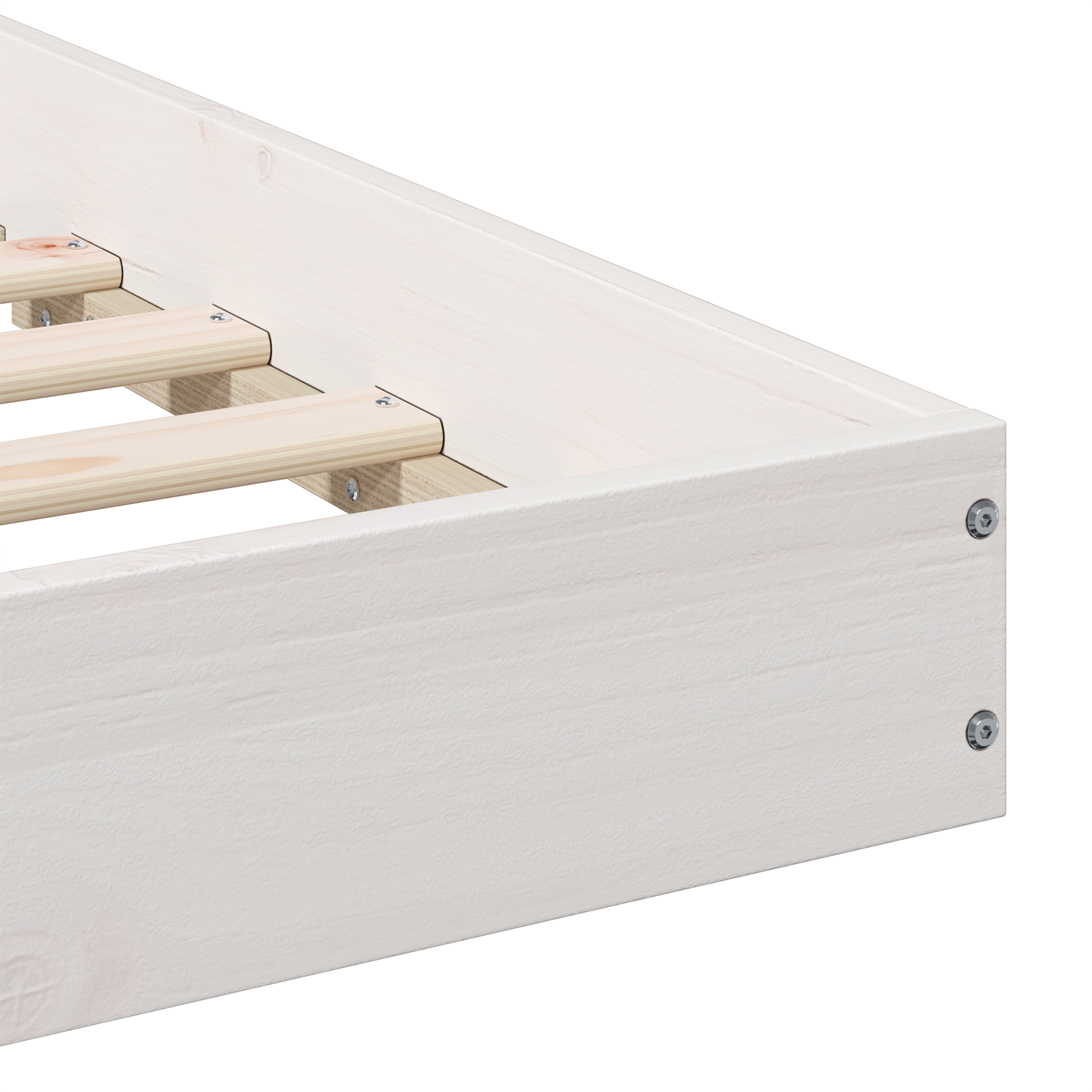 Bedframe Wit 90 x 190 cm Massief grenenhout