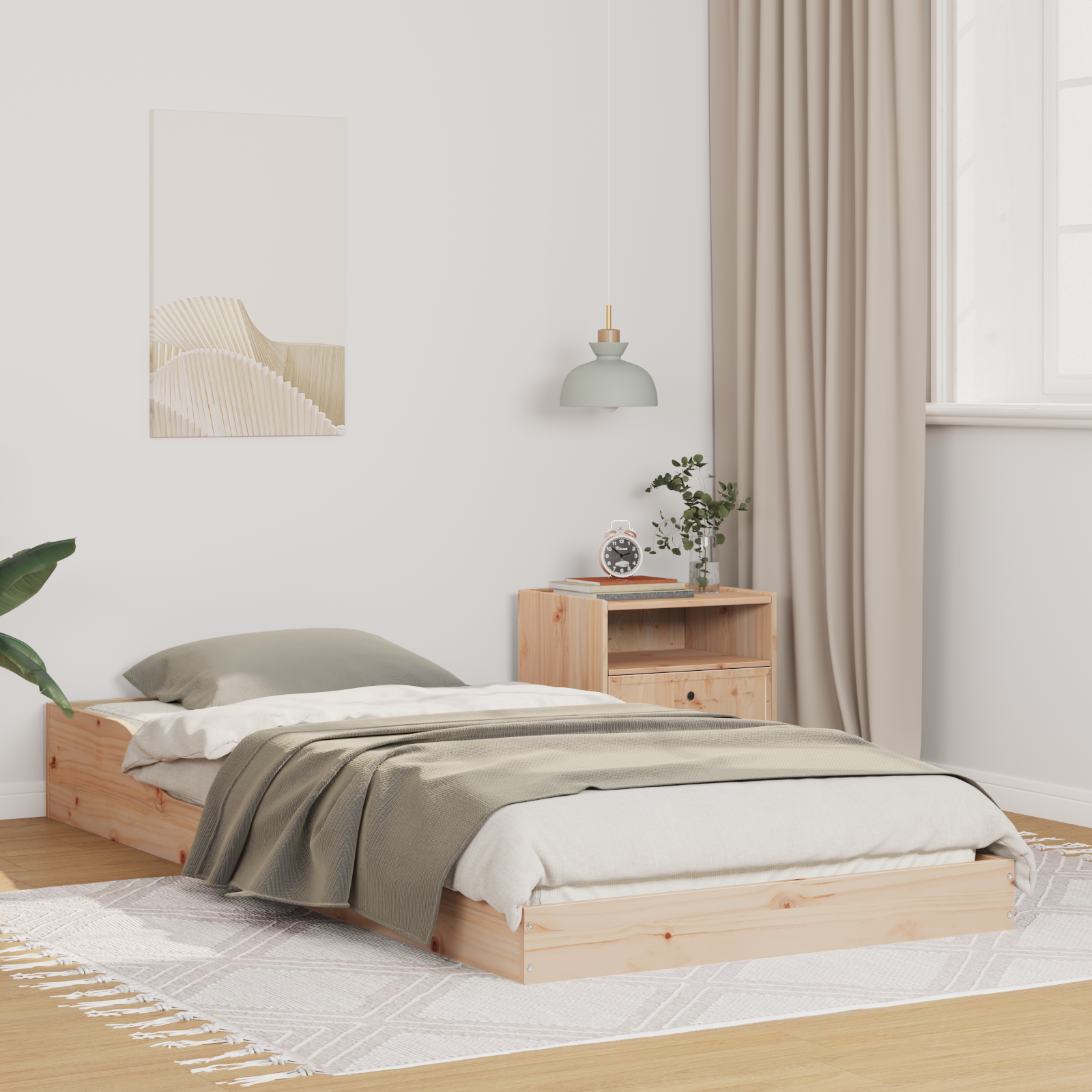 Bedframe Bruin 75 x 190 cm Massief grenenhout
