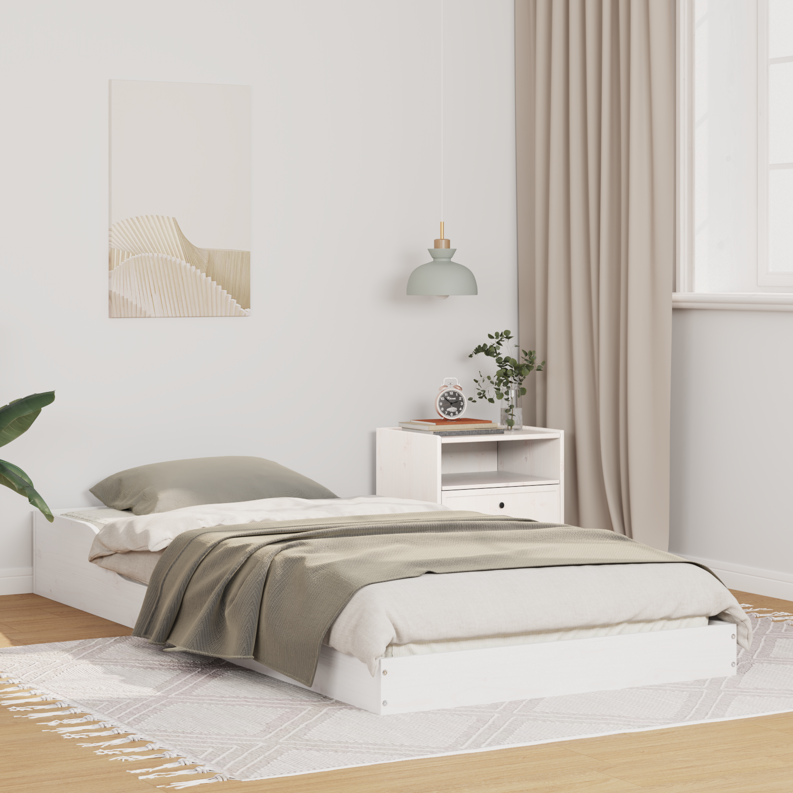 Bedframe Wit 80 x 210 cm Massief grenenhout