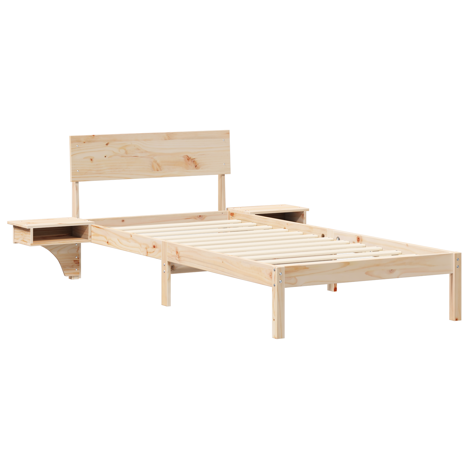 Bedframe met hoofdeinde Bruin 100 x 200 cm Massief grenenhout