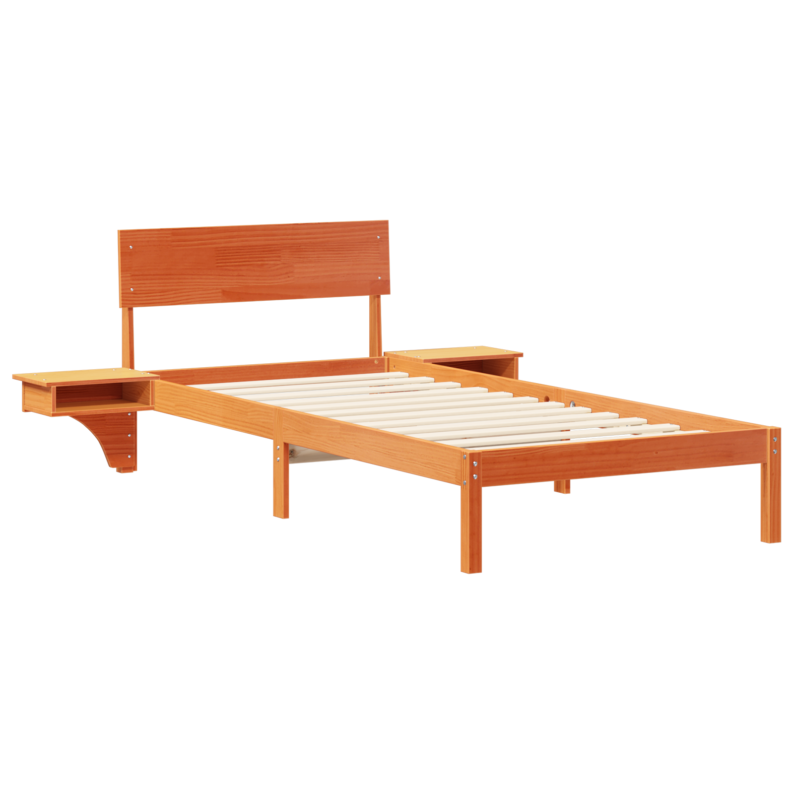 Bedframe met hoofdeinde Wasbruin 80 x 200 cm Massief grenenhout