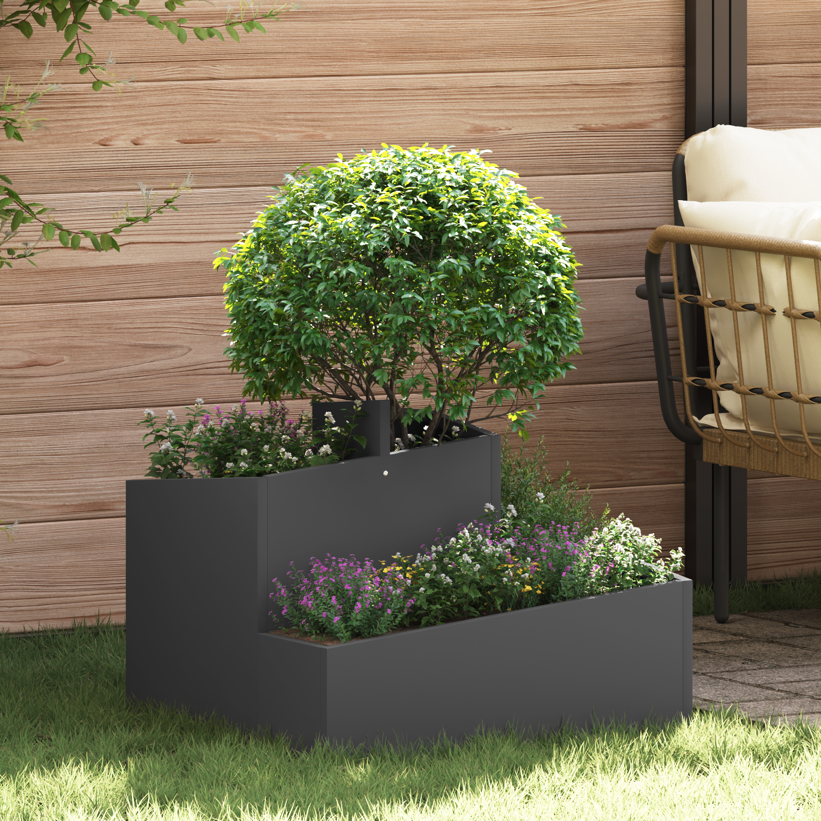 Plastic Plantenbak Zwart Hoogwaardig polyethyleen Medium