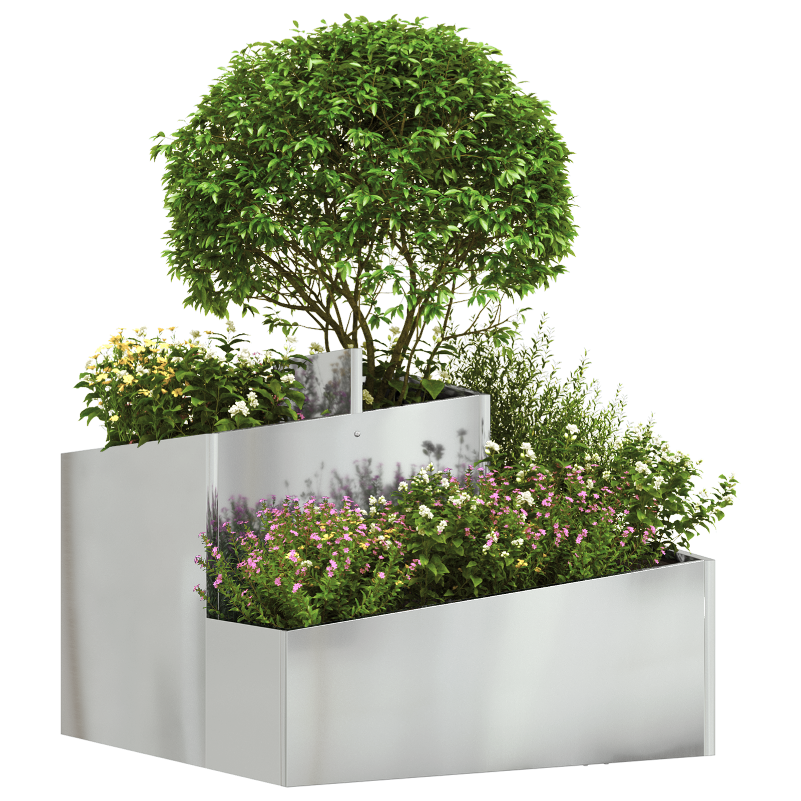 Metal Planter Galvanised Galvanised Steel Medium Metal Planter - Image 3